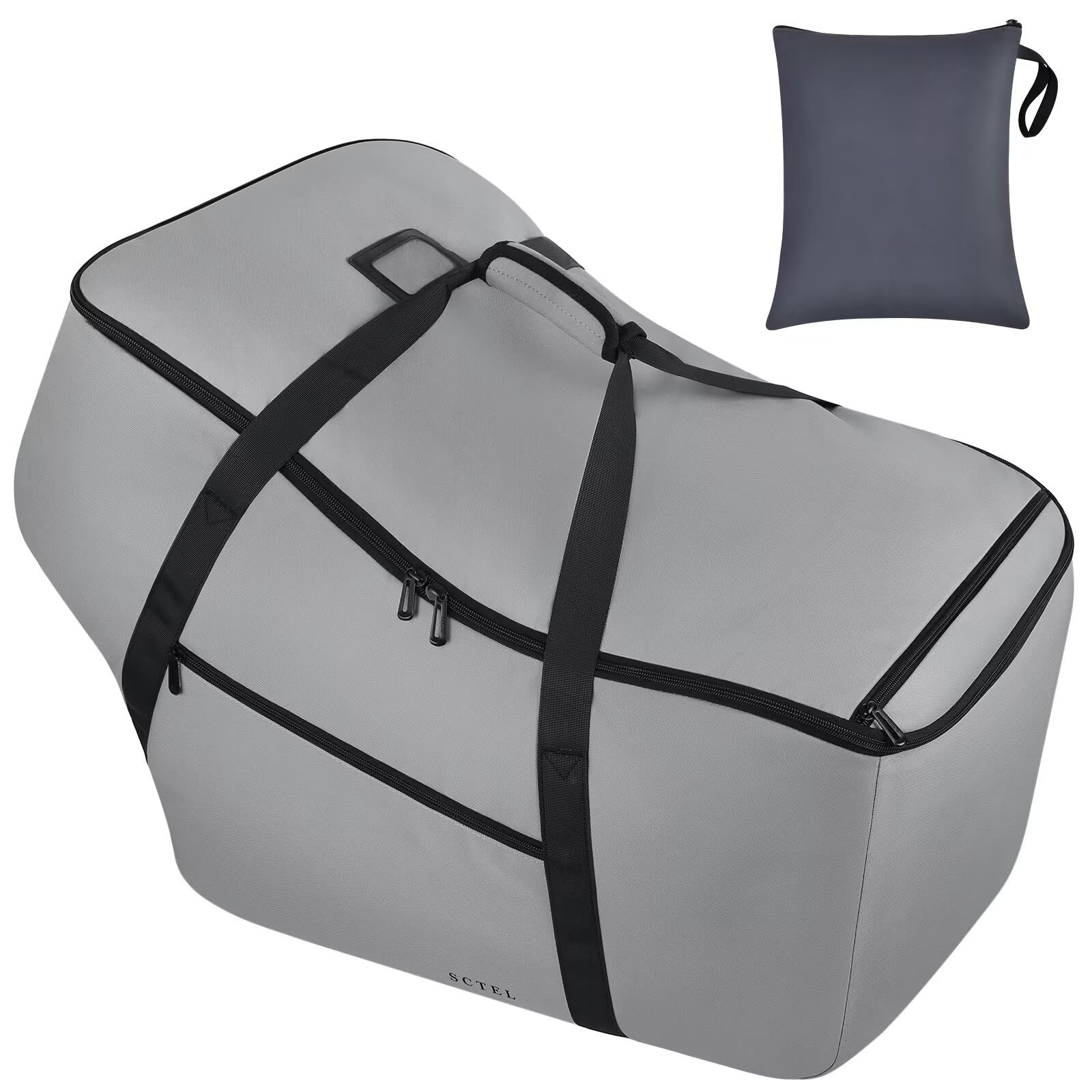 Infant Car Seat Travel Bag - Universal Fit for Chicco, Graco, Nuna, Cosco, Britax & Uppababy Car Seats with Anti-Rebound Bar Base | Waterproof, Dirt & Tear Resistant Airplane Travel Bag (Grey) | Perfect for Air Travel, Road Trips & Storage Protection