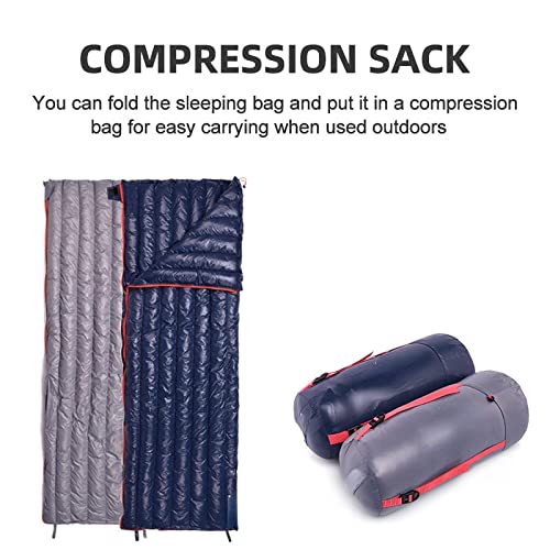 Ultralight Waterproof Down Sleeping Bag for Camping & Travel - 300G Gray, Portable & Compact with Compression Storage - Perfect for Backpacking, Hiking & Outdoor Adventures