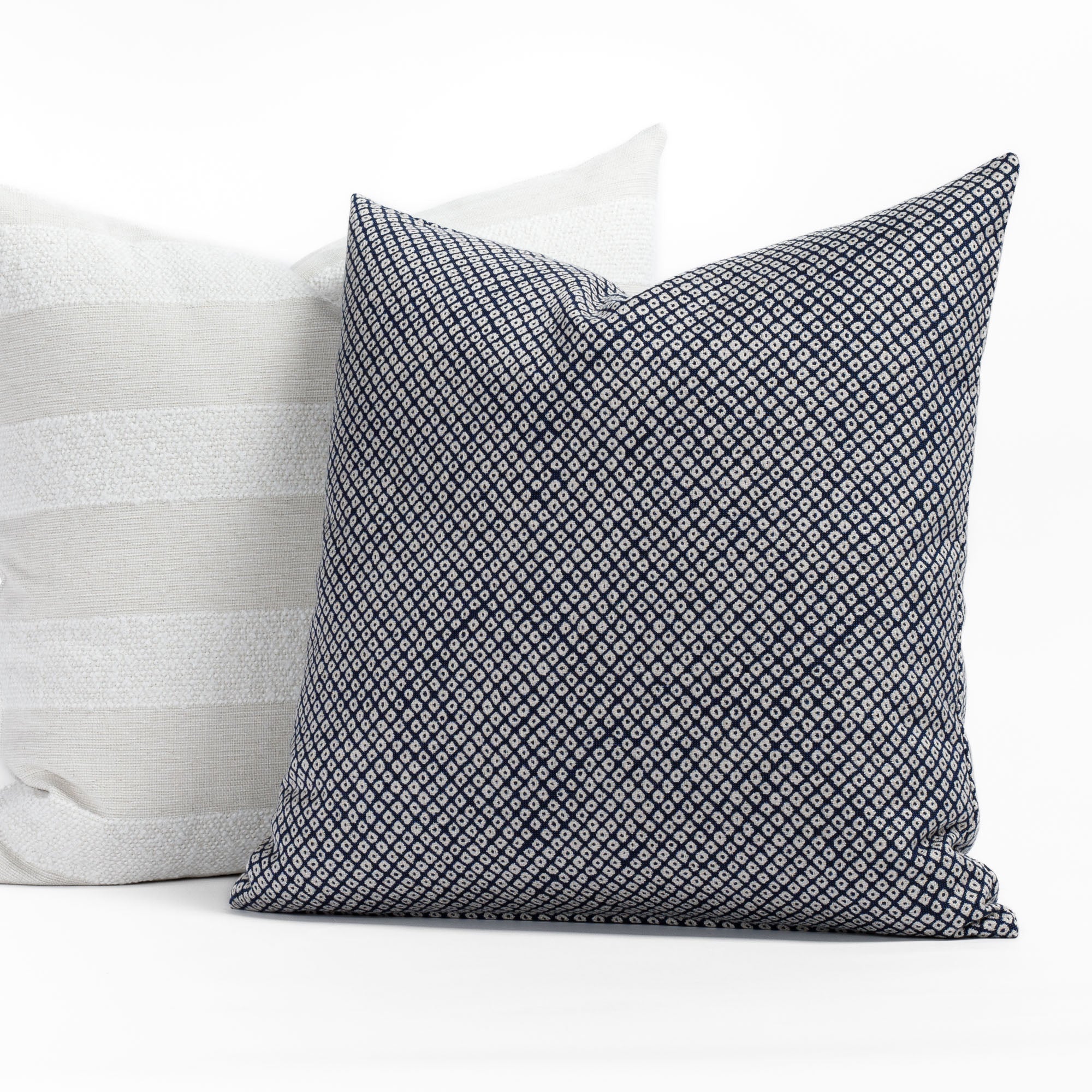 Shibori 20x20 Outdoor Pillow Cover - Hand-Dyed Indigo Blue Boho Decorative Throw Pillow for Patio, Porch, Garden & Poolside Lounging