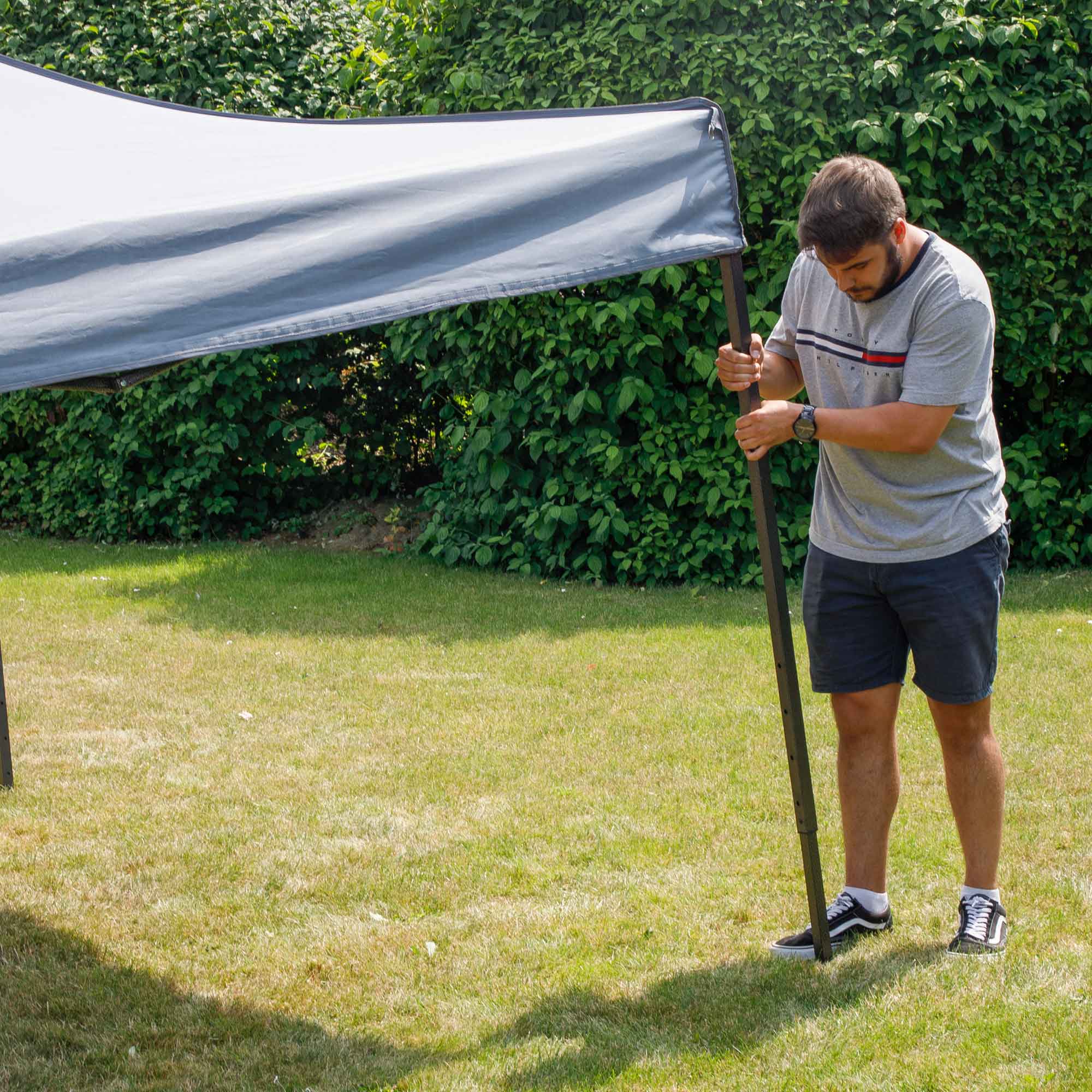 Premium 2x2m Pop Up Gazebo Tent - Water Resistant Outdoor Canopy with Carry Bag, Stakes & Weight Bags (Grey, DG129) - Perfect for Camping, Backyard Parties & Beach Outings