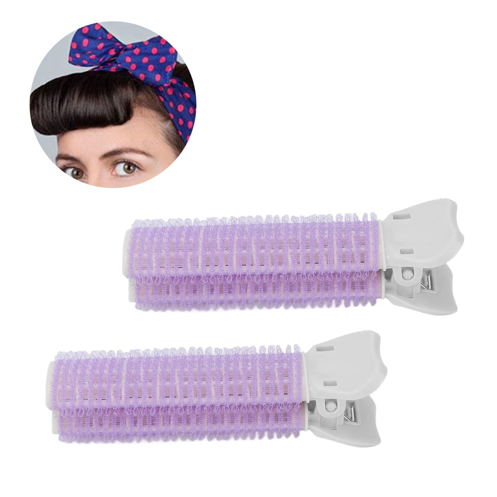 Professional ABS Volumizing Hair Root Clip Rollers - 2pcs Hair Volumizer Roller Clips for Women & Girls - Salon Quality Hair Styling Tools for Home & Travel - Perfect for Updos, Curls & Volume Boost (Purple)