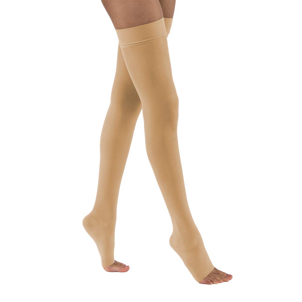 JOBST BSN Medical 119773 Thigh High Open Toe Compression Stockings 20-30 mmHg Large Size Honey Beige - Ideal for Varicose Veins, Edema & Post-Surgery Recovery