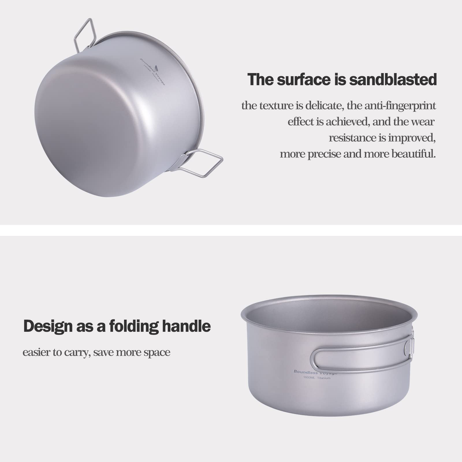 Lightweight Titanium Camping Cookware Set - Portable Outdoor Cooking Pot for Hiking, Backpacking & Travel | Durable & Compact for 1-5 People | Perfect for Campfire Meals, Backcountry Adventures & RV Trips