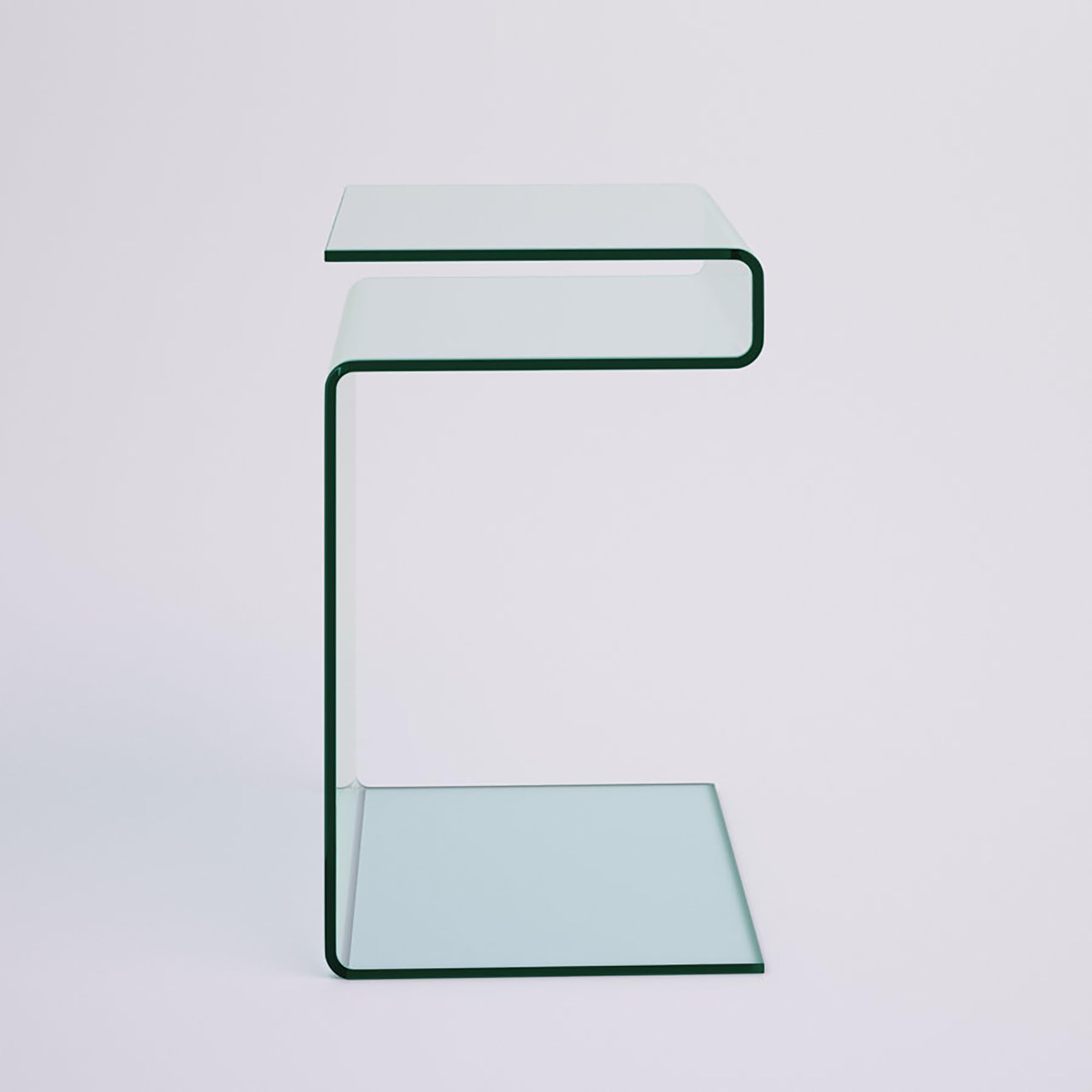 Modern S-Shaped Nightstand with Glass Top & Storage Shelves - Stylish Bedside Table for Bedroom, Compact End Table for Living Room - Perfect for Small Spaces, Apartments & Dorm Rooms