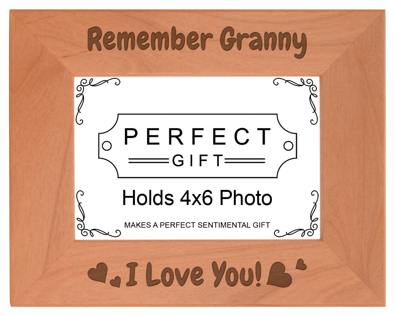 Personalized Wood Laser Engraved 4x6 Picture Frame - Heartwarming Gift for Grandma, Mother's Day Keepsake, Home Decor for Living Room & Bedroom