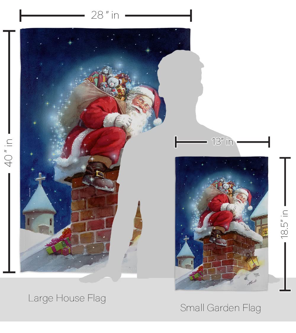 Christmas Chimney Santa Flags Set - 28x40