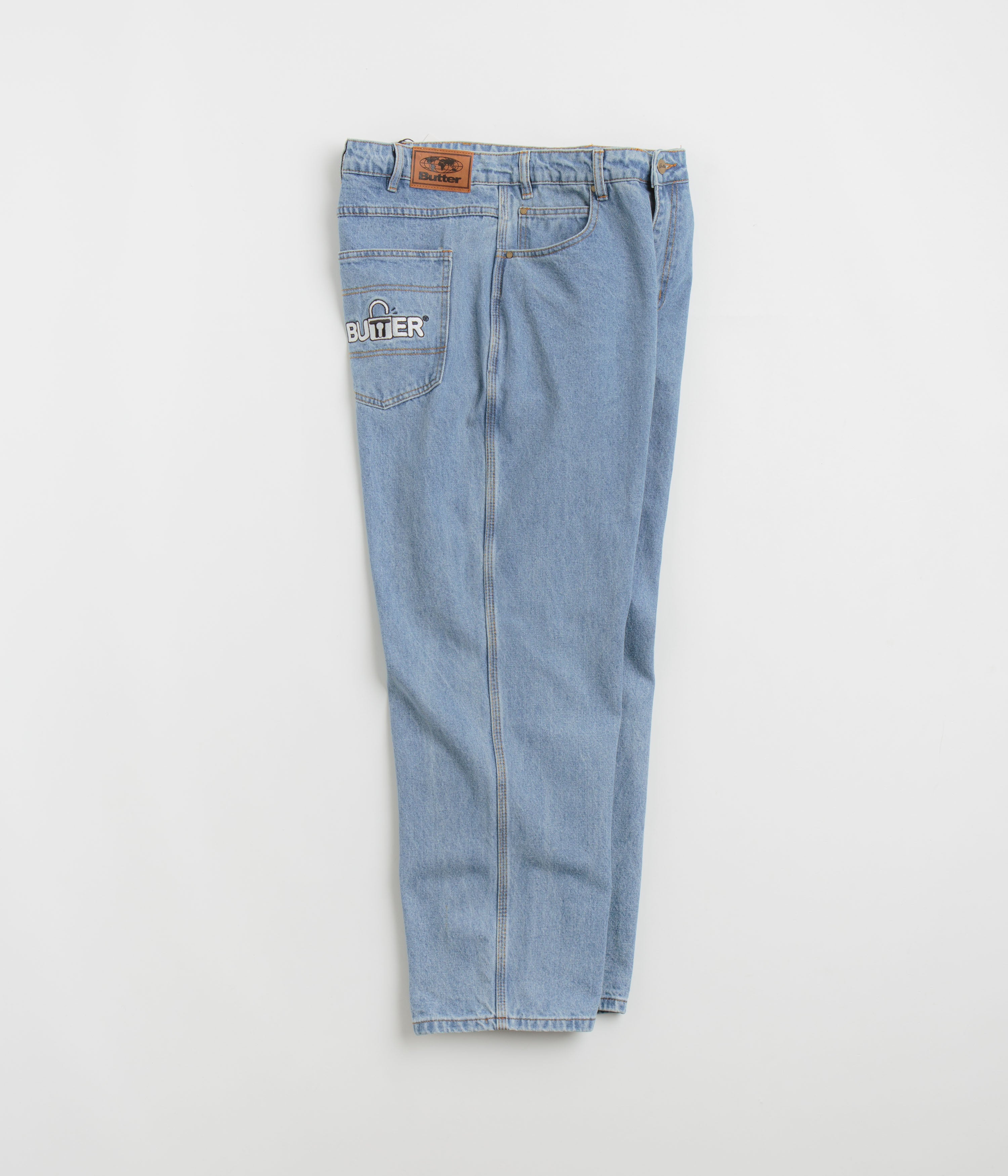 Butter Goods Lock Baggy Jeans - Light Indigo Wash | Vintage Loose Fit Denim Pants for Men | Perfect for Streetwear & Casual Outfits