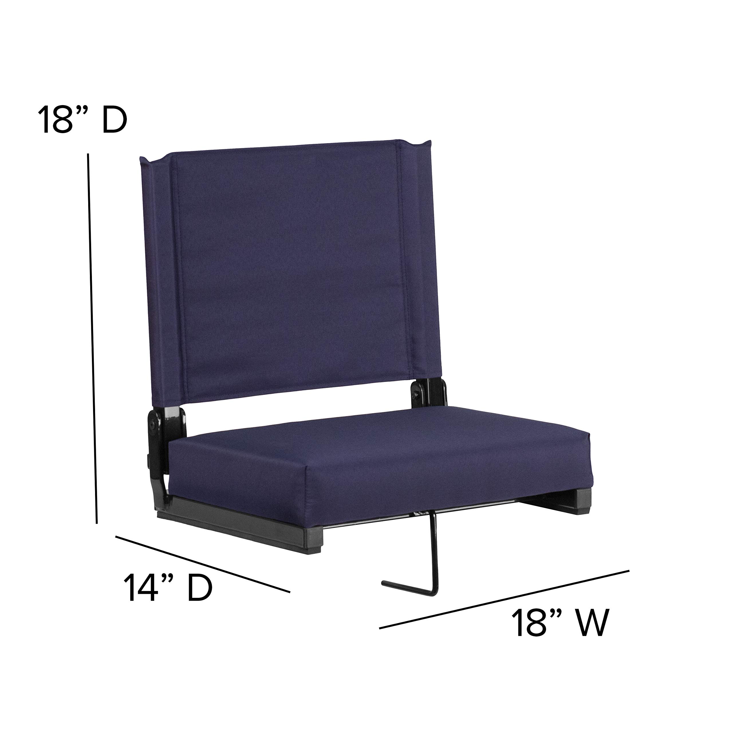 EMMA + OLIVER Ultra-Padded Lightweight Stadium Chair - Heavy Duty 500 lb Capacity - Portable Folding Seat for Outdoor Sports, Concerts & Camping