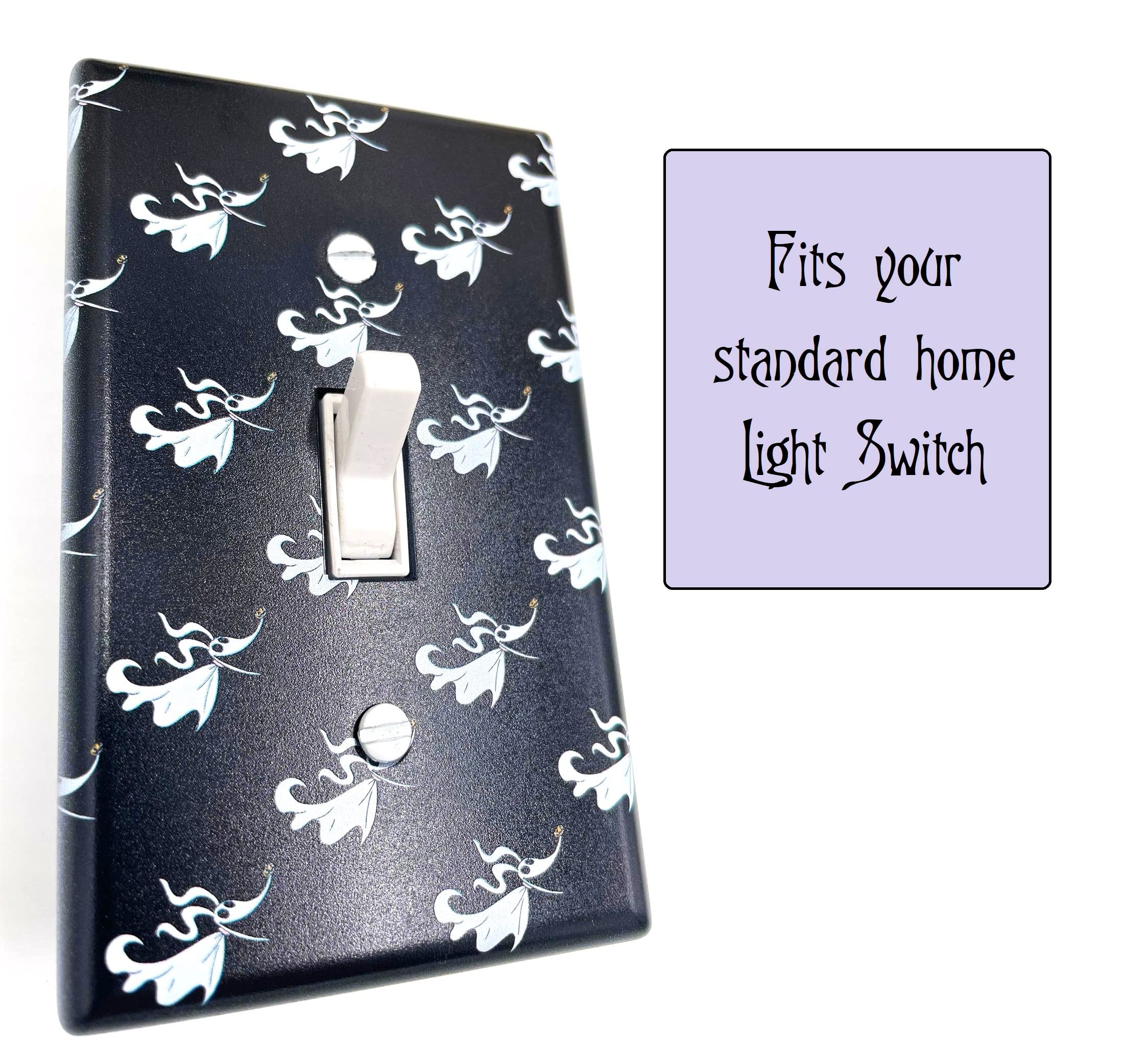 Nightmare Before Christmas Jack and Sally Light Switch Cover - Zero Skull Halloween Decor - Custom Single Light Switch Plate - Perfect for Halloween & Christmas Home Decor