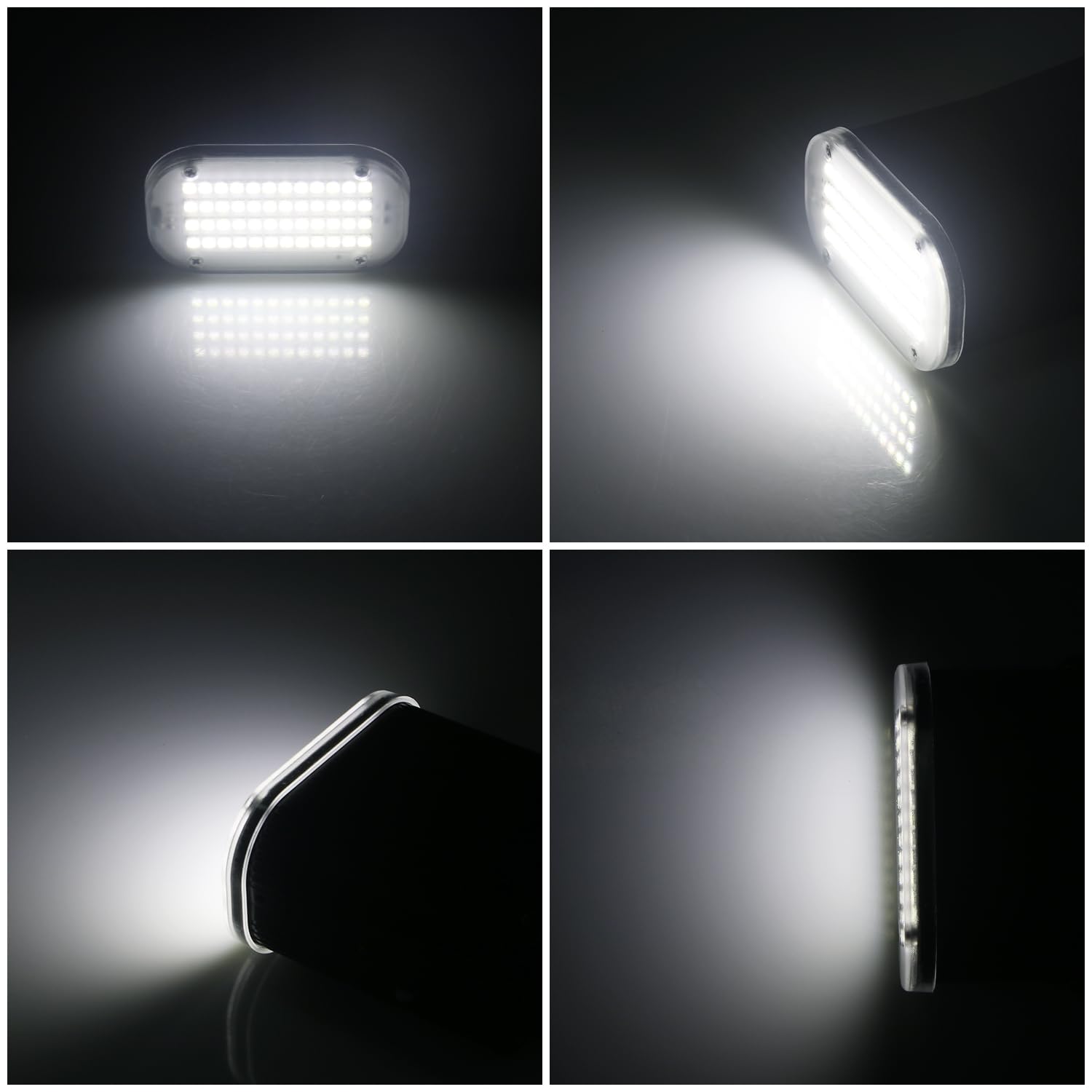 Luditek 6-Pack Mini Halloween White LED Strobe Lights - Sound Activated, Adjustable Flash Speed, 48 Super Bright Party Lights for DJ, Dance, Karaoke, Indoor & Outdoor Decorations | Perfect for Halloween Parties, Club Events, and Home Disco Nights