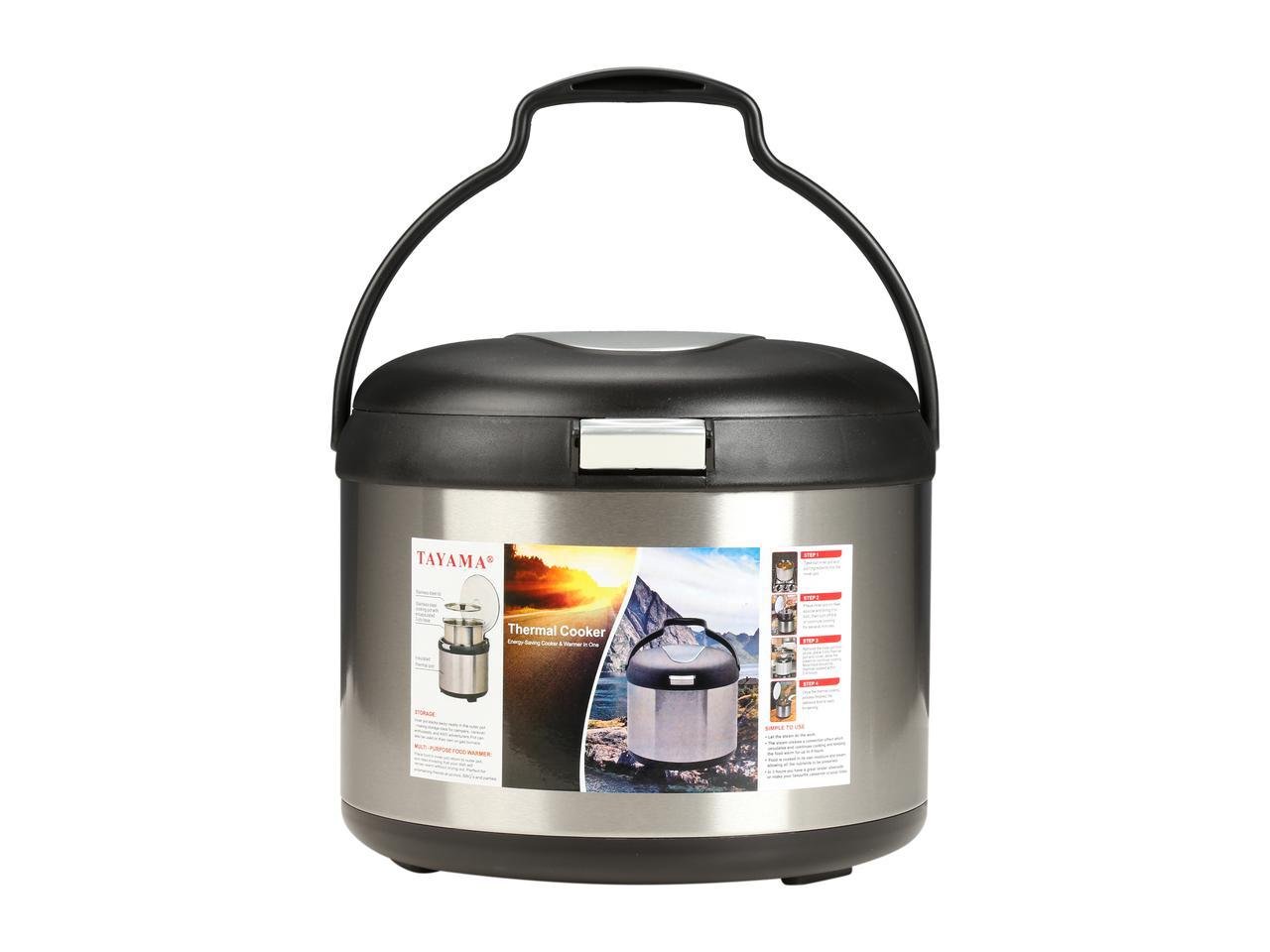 Tayama TXM-50CF 5L Energy Efficient Thermal Cooker Pot - Black Insulated Slow Cooker for Soups, Stews & Meal Prep | Perfect for Camping, Office Lunches & Family Dinners