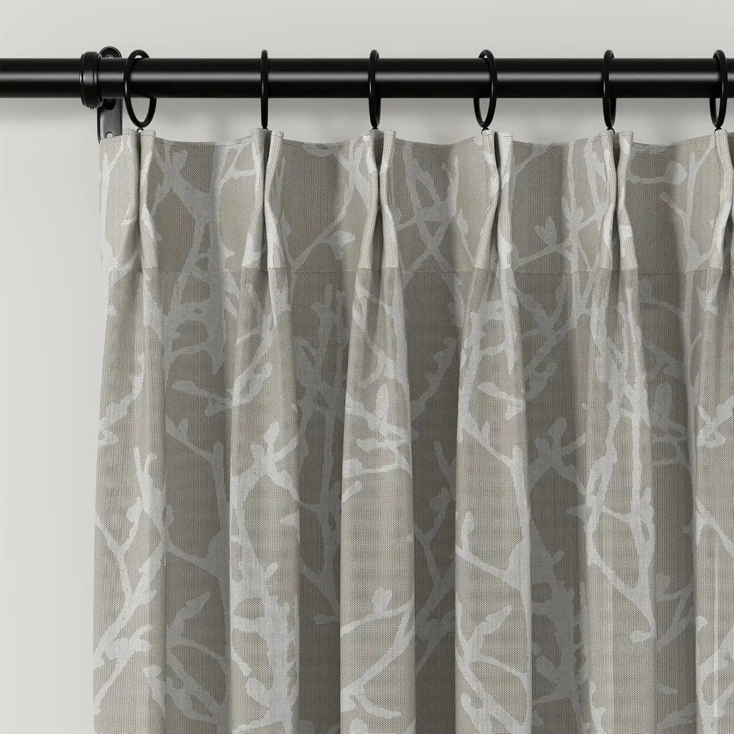 Freya Linen Semi-Sheer Jacquard Pleated Curtains - Elegant Window Treatment for Living Room & Bedroom