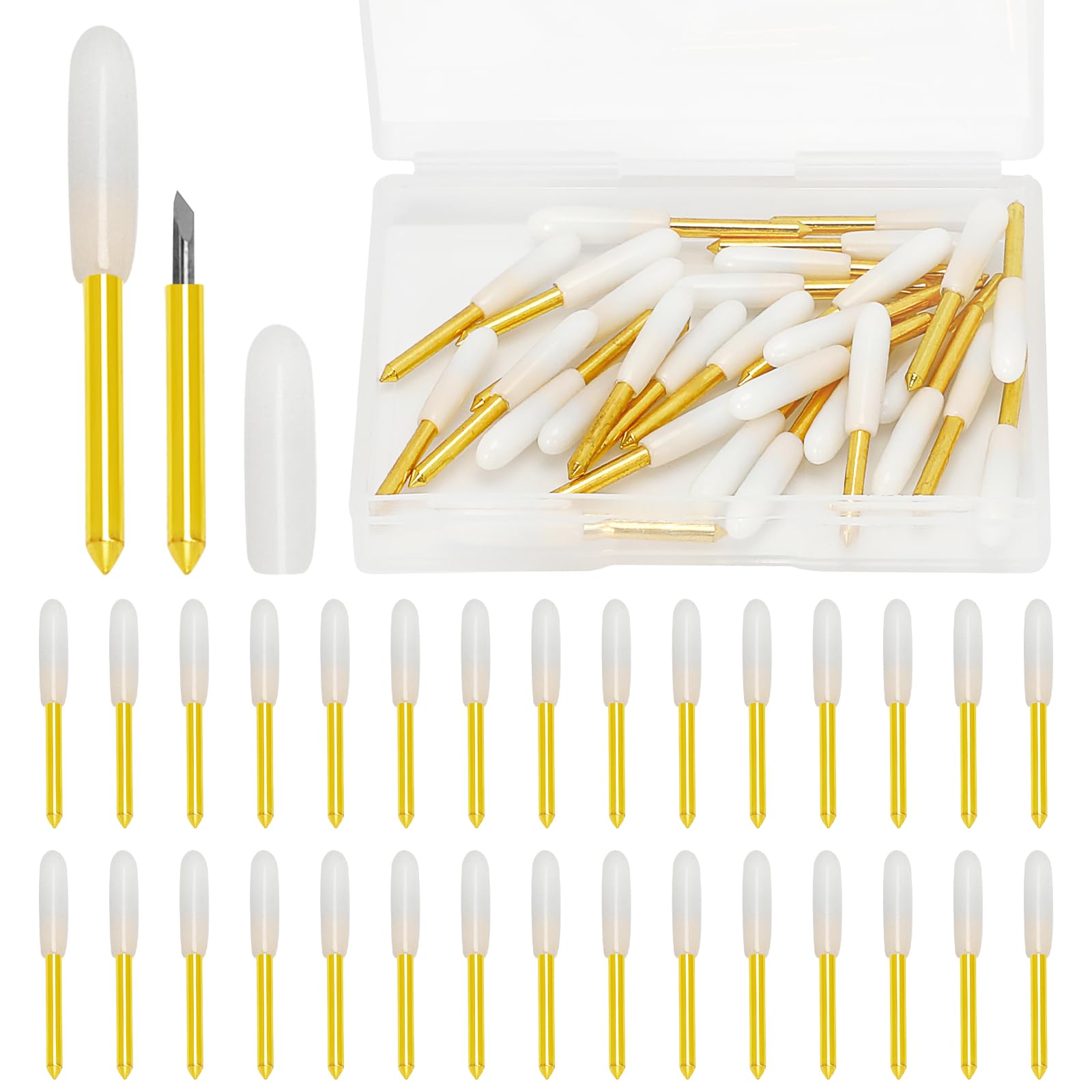 30-Pack Premium Fine Point Blades for Cricut Maker 3/Maker/Explore 3/Explore Air 2 - Compatible with Vinyl, Paper, Glitter, Adhesive Foil Cutting - Perfect for DIY Crafts, Scrapbooking & Home Decor Projects