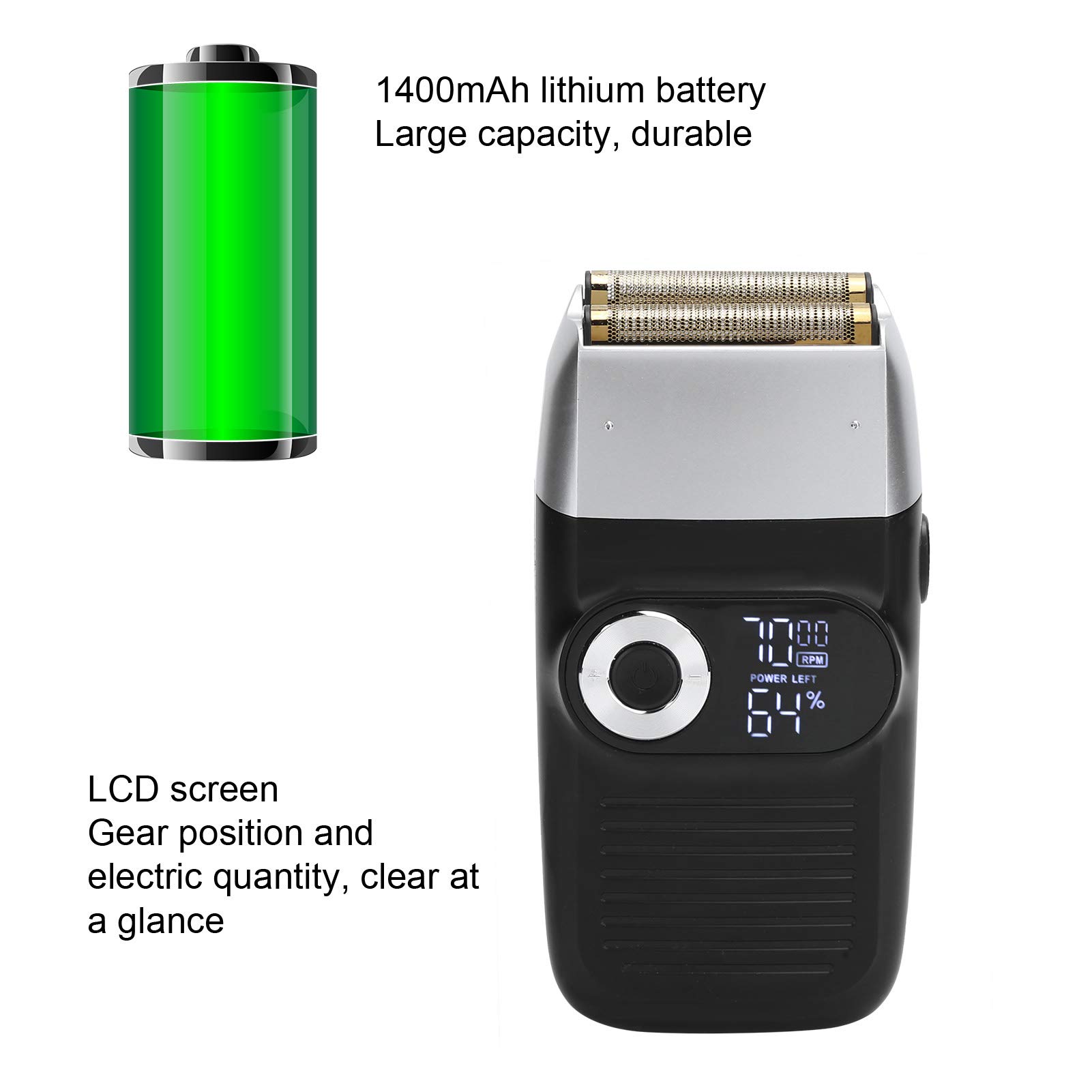 Rechargeable Men's Electric Shaver for Bald Head - LCD Display Foil Shaver with Precision Trimming - Perfect for Travel, Gym & Daily Grooming Routine