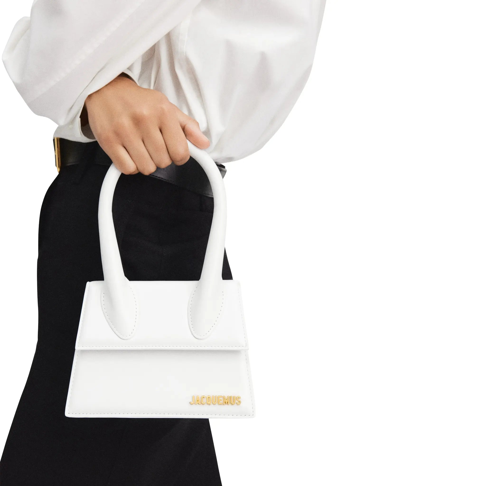 Jacquemus Le Chiquito Moyen White Leather Crossbody Bag - Luxury Designer Handbag for Women, Perfect for Parties, Dates & Everyday Use