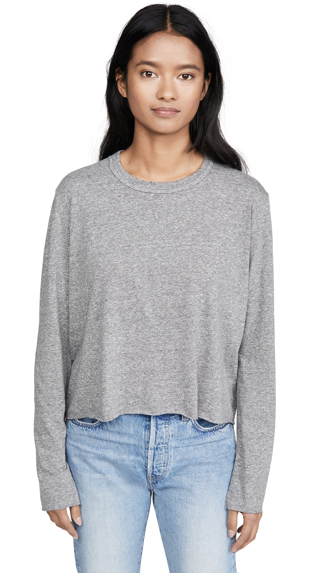 THE GREAT Women's Long Sleeve Crop Tee - Soft Stretchy Casual Top for Yoga, Workout & Everyday Wear