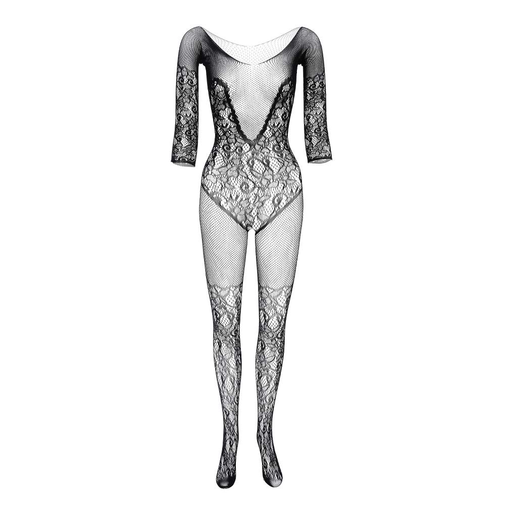 Women's Floral Fishnet Bodysuit Lingerie - Sexy Stockings & Nightwear for Romantic Date Nights, Valentine's Day & Boudoir Photography