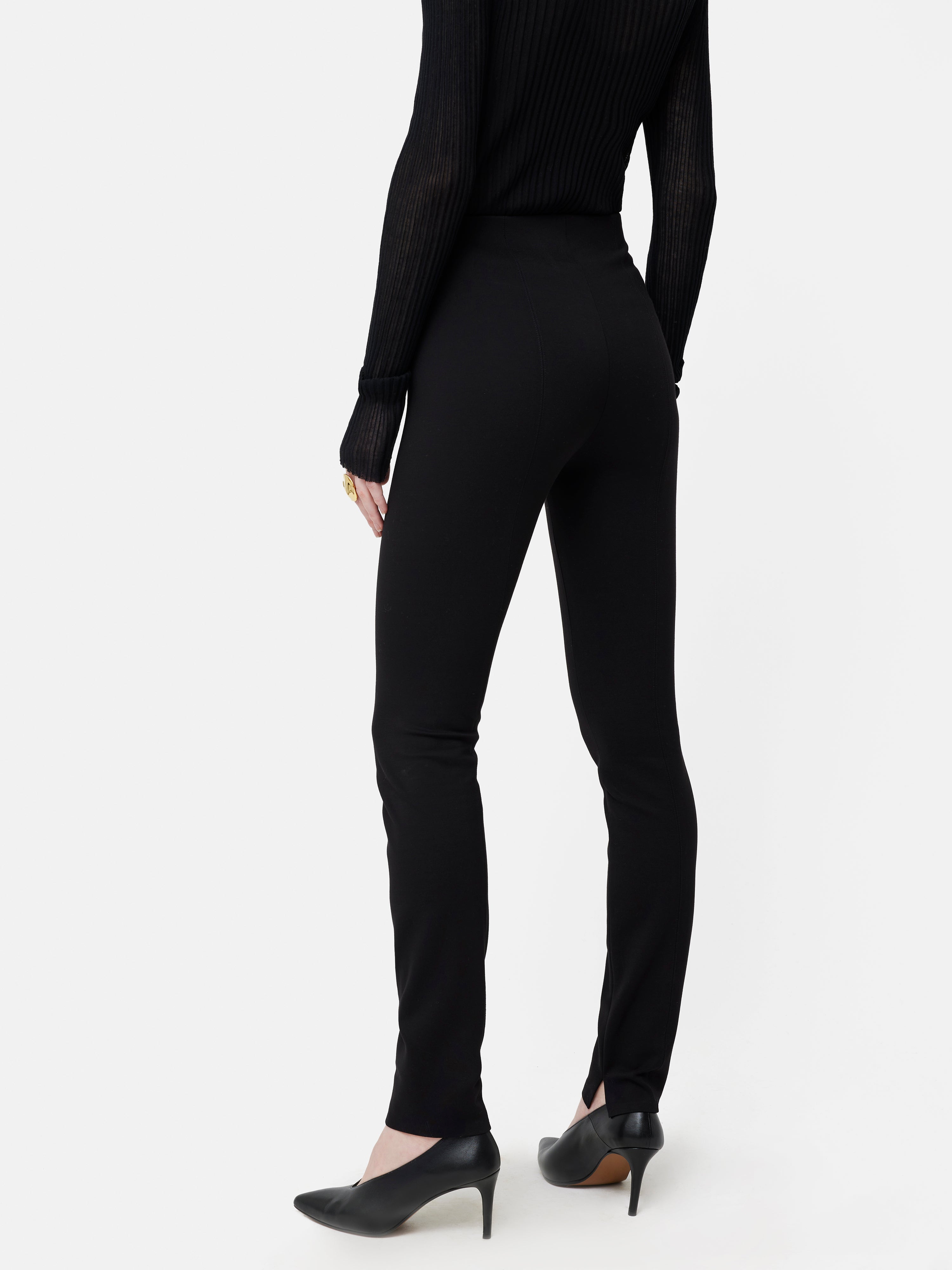 Stylish Ponte Cigarette Pants for Women - Slim Fit Black Dress Trousers | Perfect for Office Wear & Business Casual Outfits
