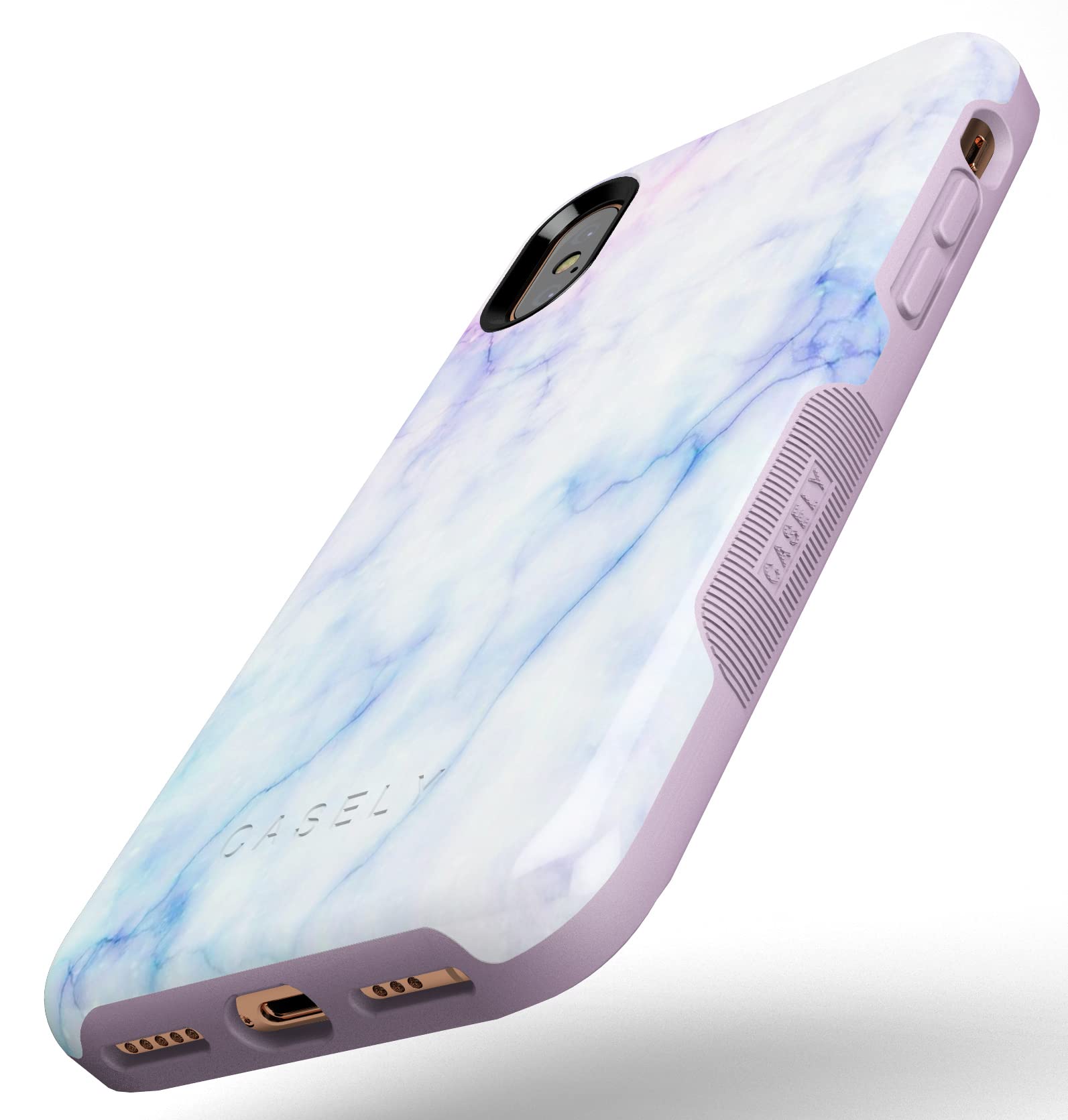 Casely iPhone X/XS Case - Blue & Purple Cotton Candy Marble Design | Slim Protective Phone Cover for Women & Girls | Perfect for Everyday Use, Work & School