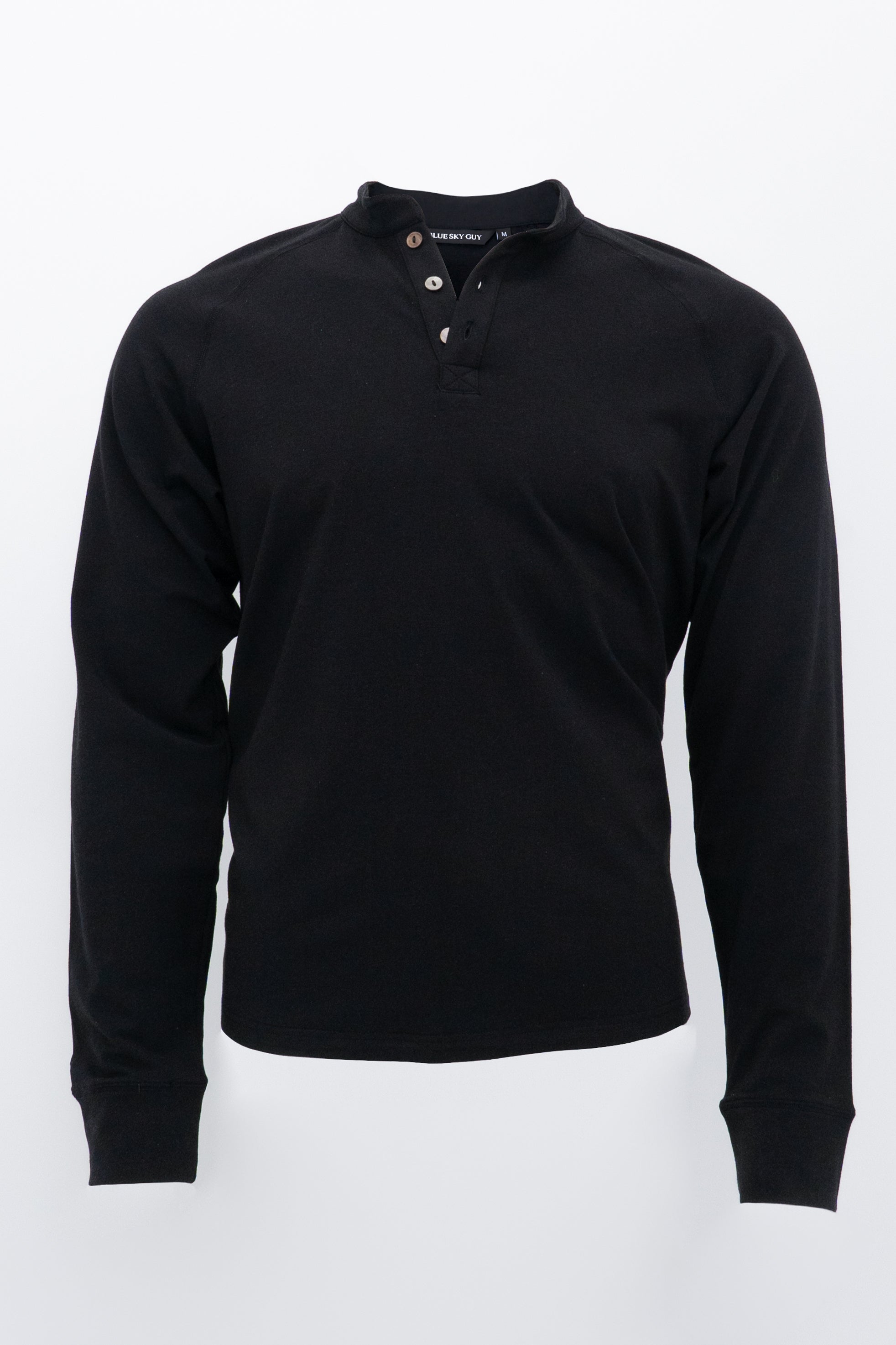 Men's Bamboo Henley Shirt - Soft & Breathable Black Button-Up for Casual Wear | Perfect for Outdoor Activities & Everyday Comfort