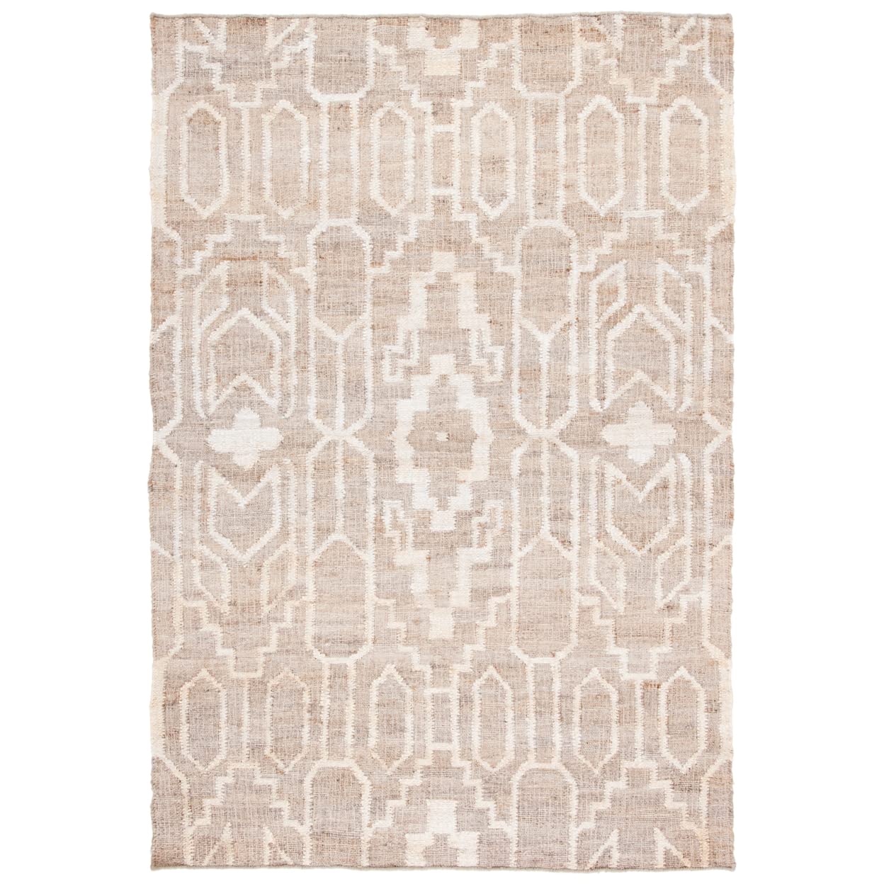 SAFAVIEH Handmade Jute Area Rug 6x6 Feet - Natural Fiber Square Rug in Grey & Ivory for Living Room, Bedroom | Durable Floor Mat for High Traffic Areas, Boho Home Decor, Eco-Friendly Floor Covering