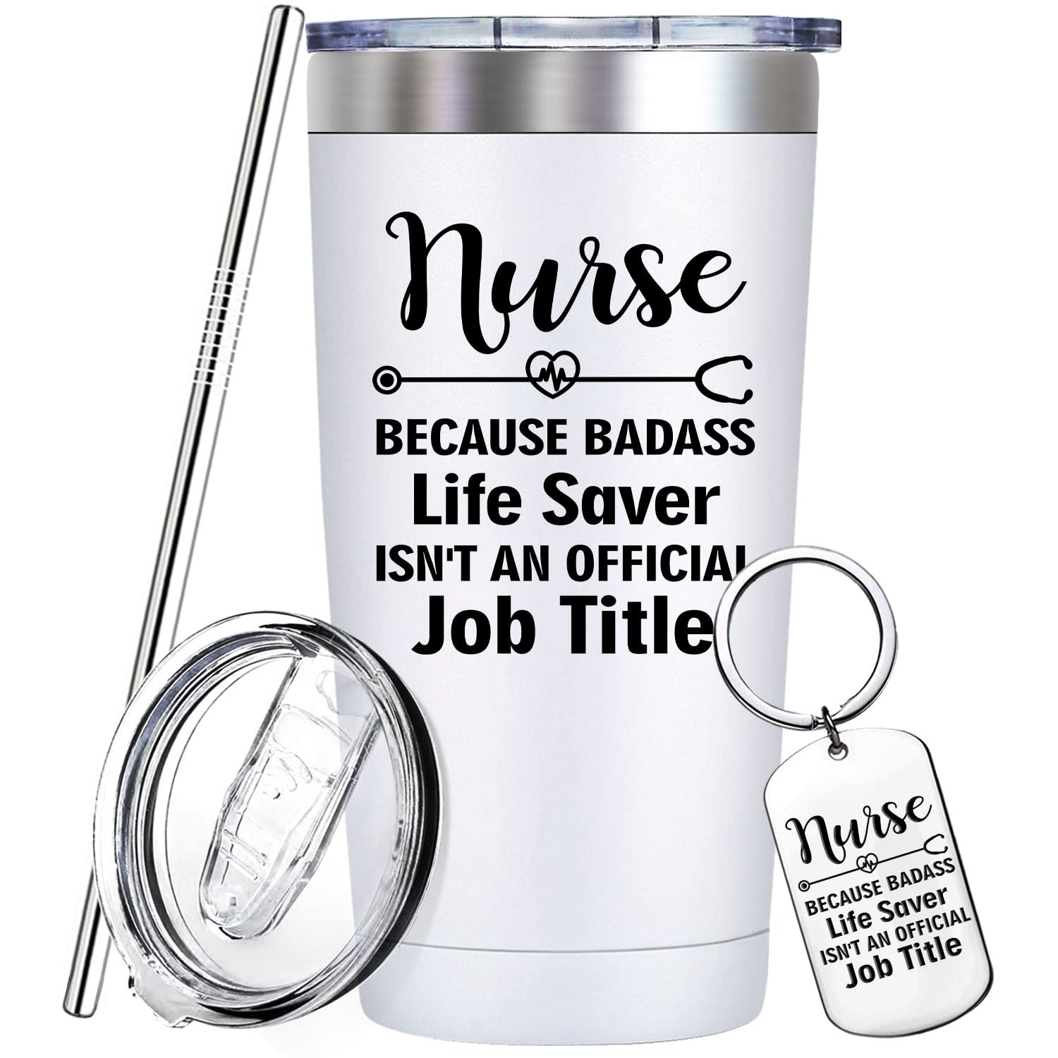 Premium Vacuum Insulation Tumbler Cup - Best Nurse Appreciation Gift for Women & Men - Ideal for Nurses Week, Christmas & Birthday - Keeps Drinks Hot/Cold for Hours - Perfect for Hospitals, Shifts & Outdoor Activities
