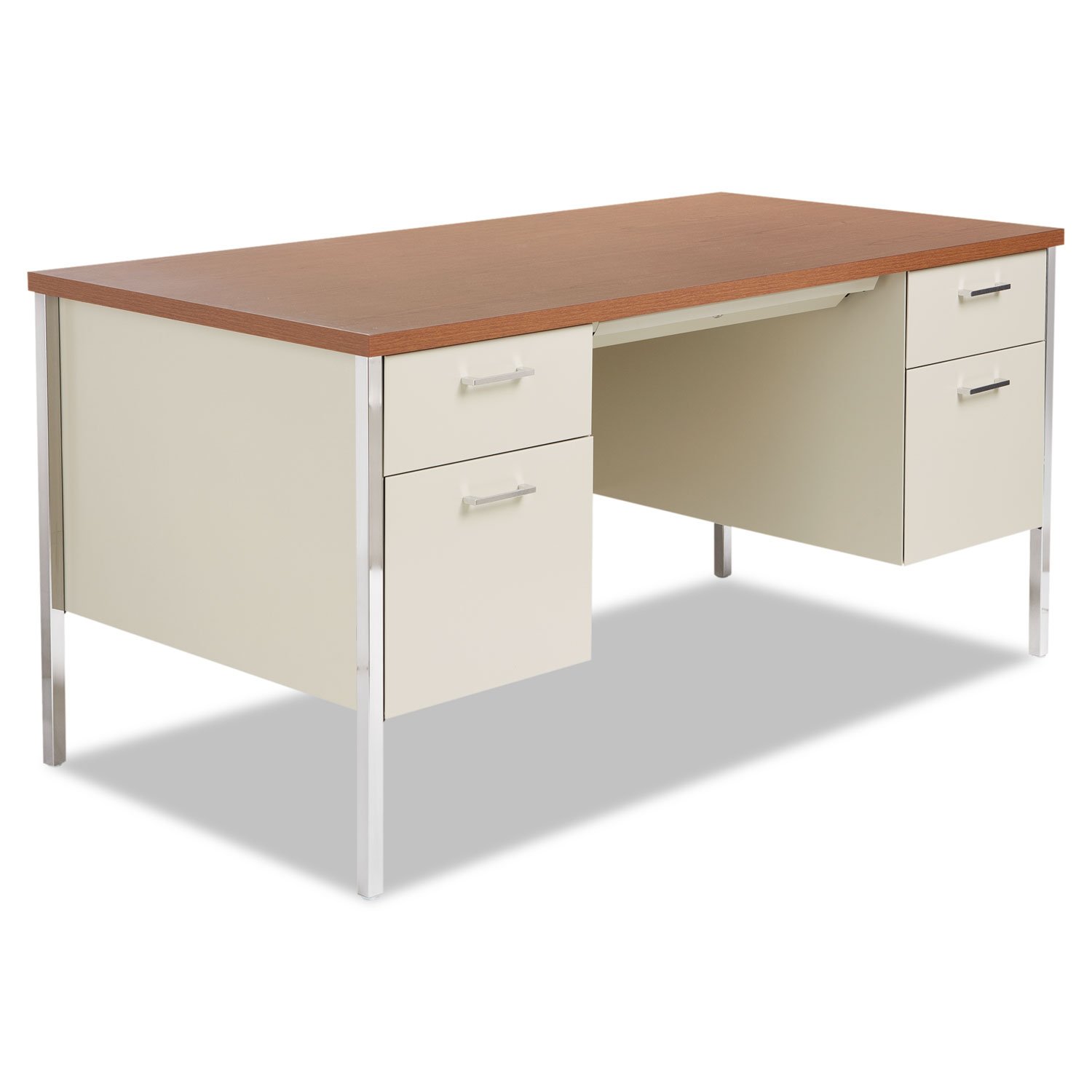 Double Pedestal Steel Office Desk - 60