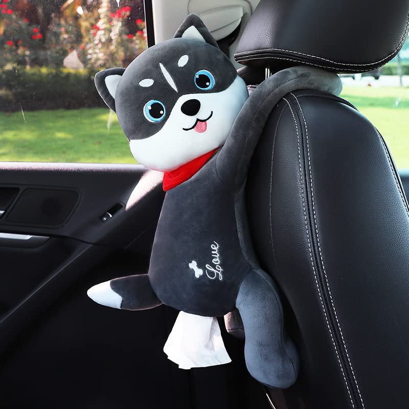 Soft Plush Car Tissue Box Holder - Cute Cartoon Auto Napkin Dispenser for Car, Home & Office - Perfect for Road Trips, Daily Commute & Desk Organization