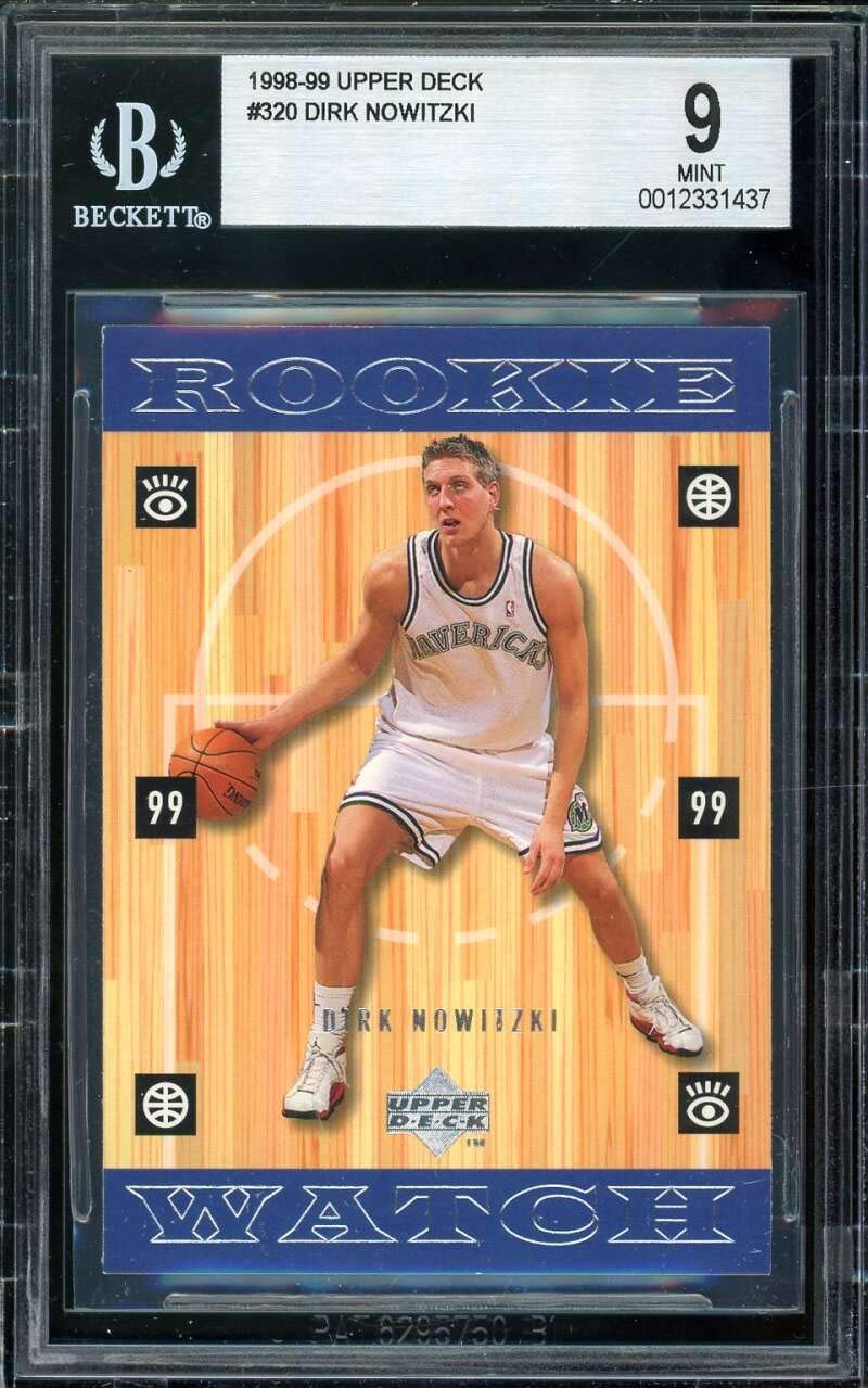 1998-99 Upper Deck Dirk Nowitzki Rookie Card #320 BGS 9 Mint - NBA Collectible for Sports Memorabilia Fans & Investment