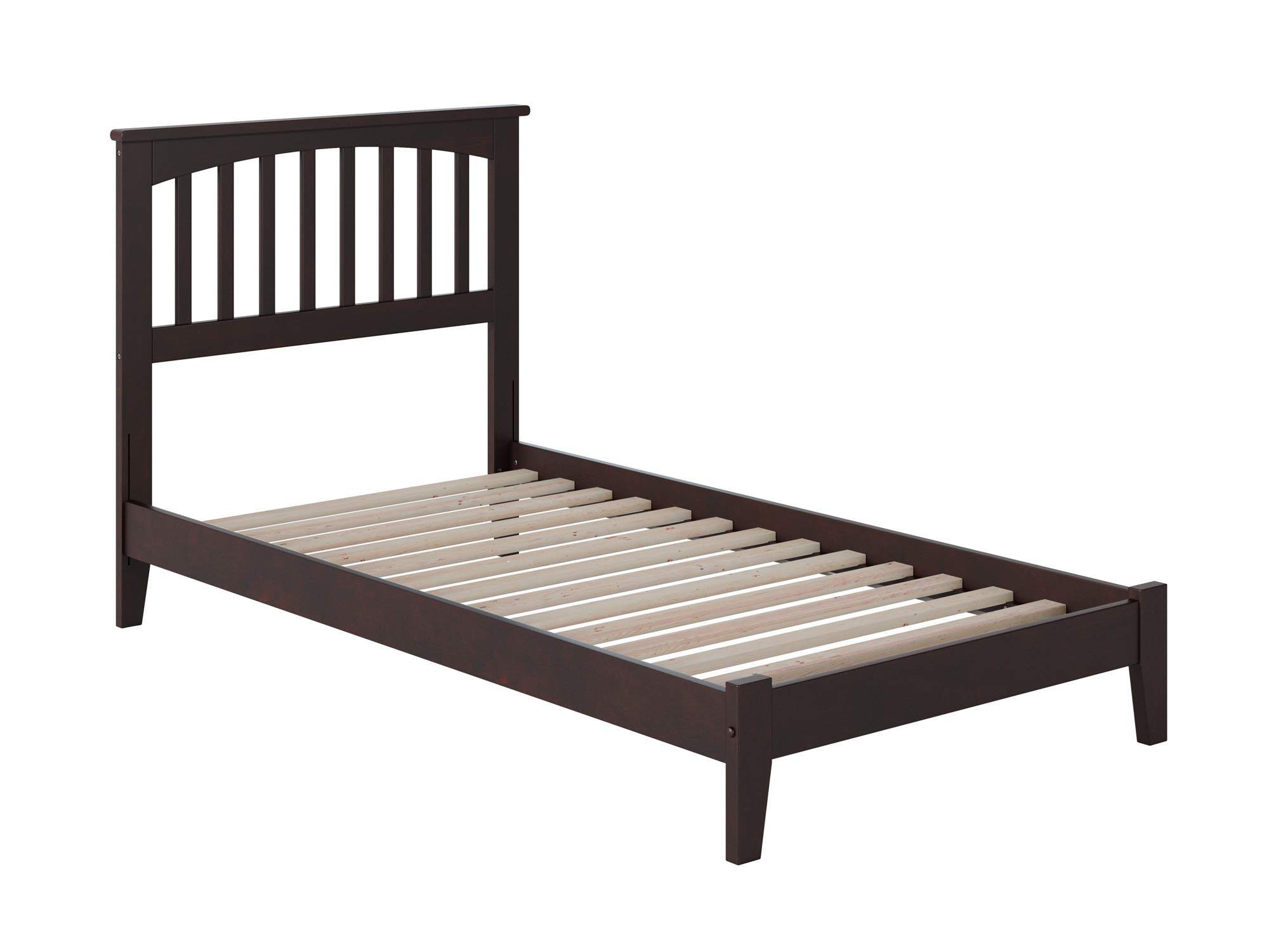 AFI Mission Twin Platform Bed Frame with USB Charging Ports - Espresso Finish, Sturdy Wooden Bed for Kids & Teens, Perfect for Small Bedrooms & Dorm Rooms