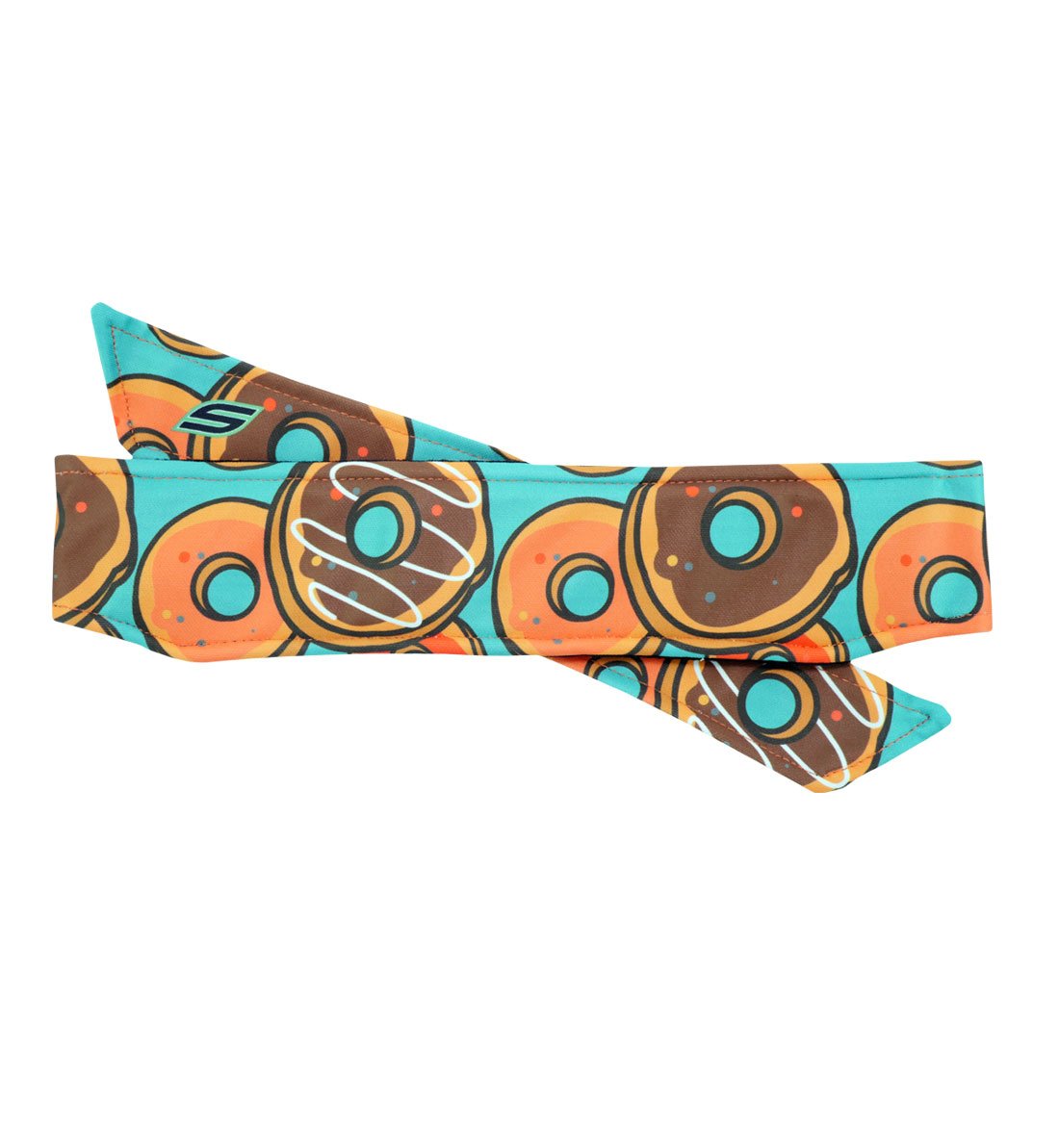 Social Paintball Long Tie Headband - Donut Print Sweatband for Sports & Outdoor Activities - Perfect for Paintball, Running, and Workouts
