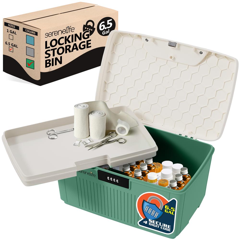 8.5 Gallon Locking Storage Bin - Heavy Duty Plastic Container with Secure Latch for Home, Office & Garage Organization - Perfect for Toys, Tools & Seasonal Items Storage
