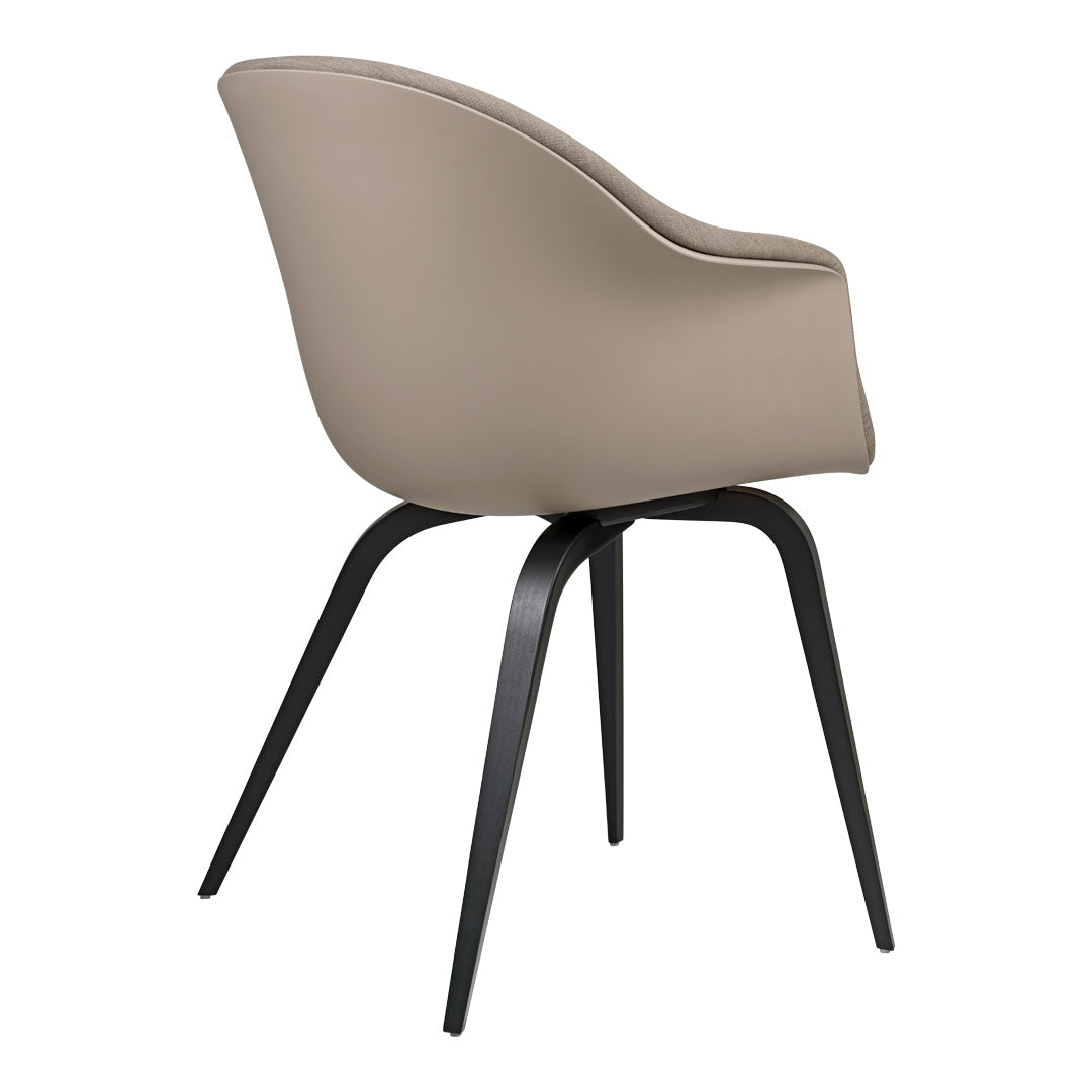 Modern Bat Dining Chair with Front Upholstered Seat & Black Beech Wood Base - Perfect for Kitchen, Dining Room, and Restaurant Settings