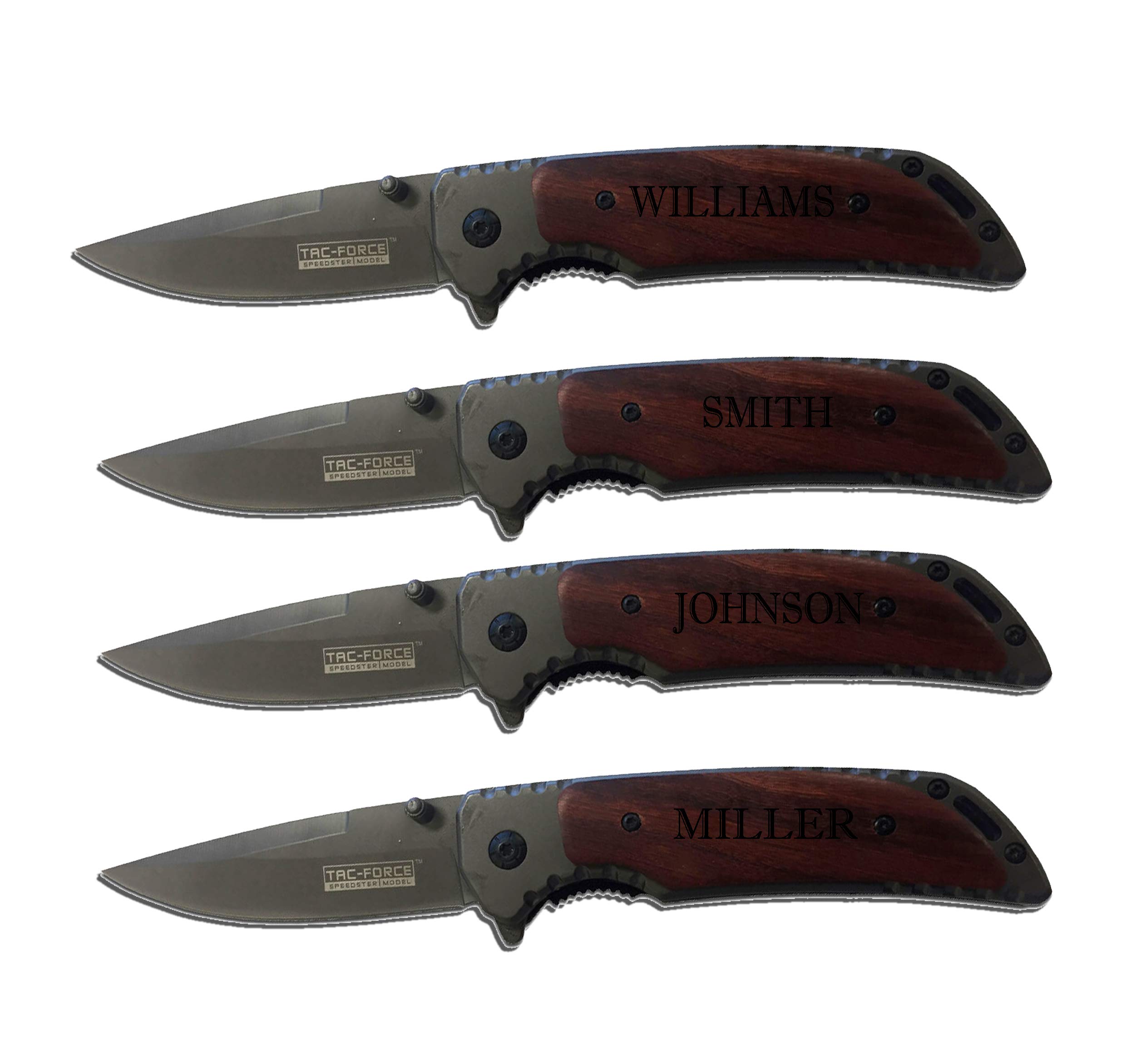 Personalized Engraved Pocket Knife Set of 4 - Unique Groomsmen Gifts for Weddings, Bachelor Parties & Outdoor Adventures