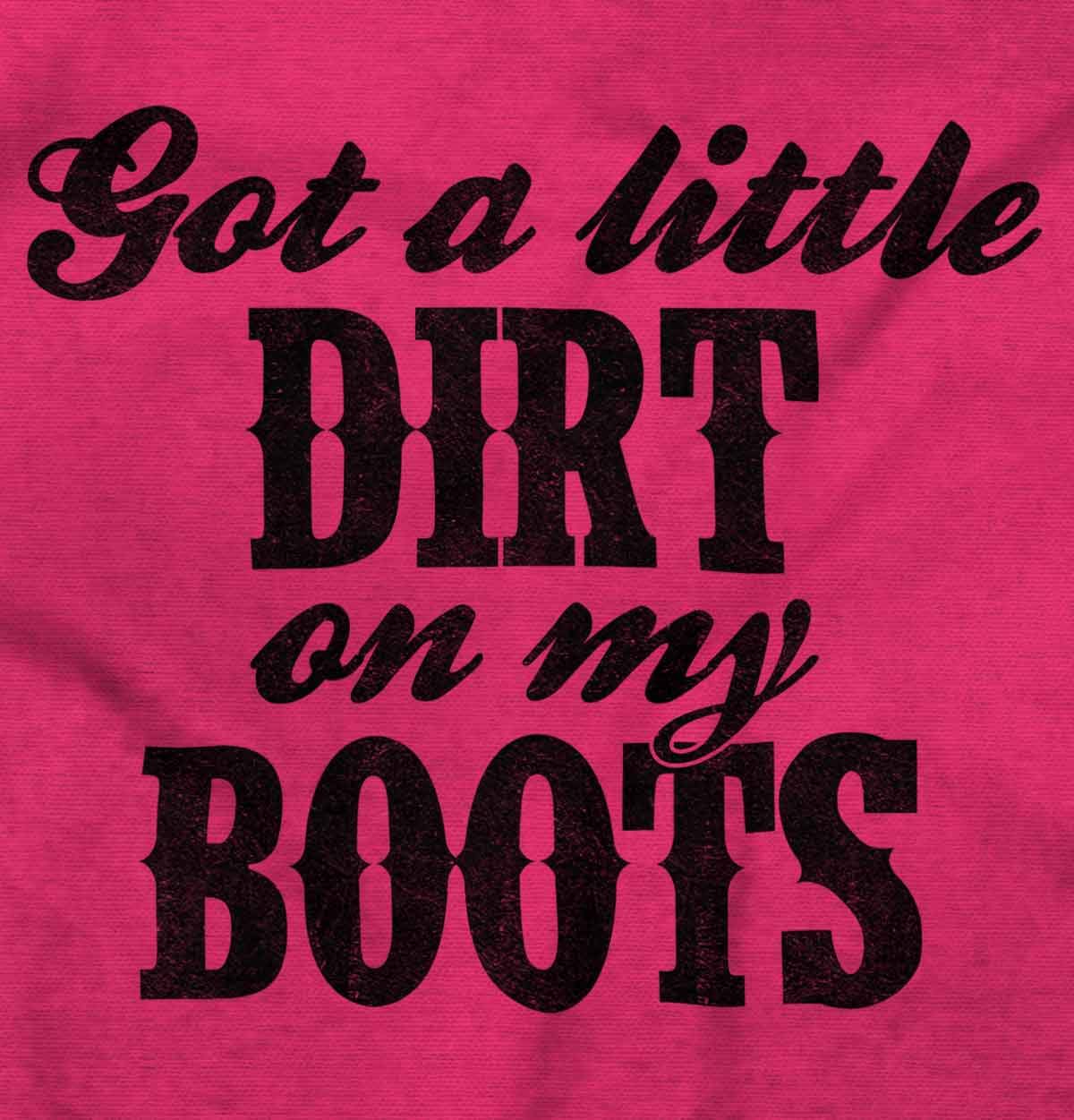 Brisco Brands Little Dirt Boots Cute Southern Women's Graphic T-Shirt - Comfortable Cotton Tee for Casual Wear, Country Outfits & Southern Style Fashion