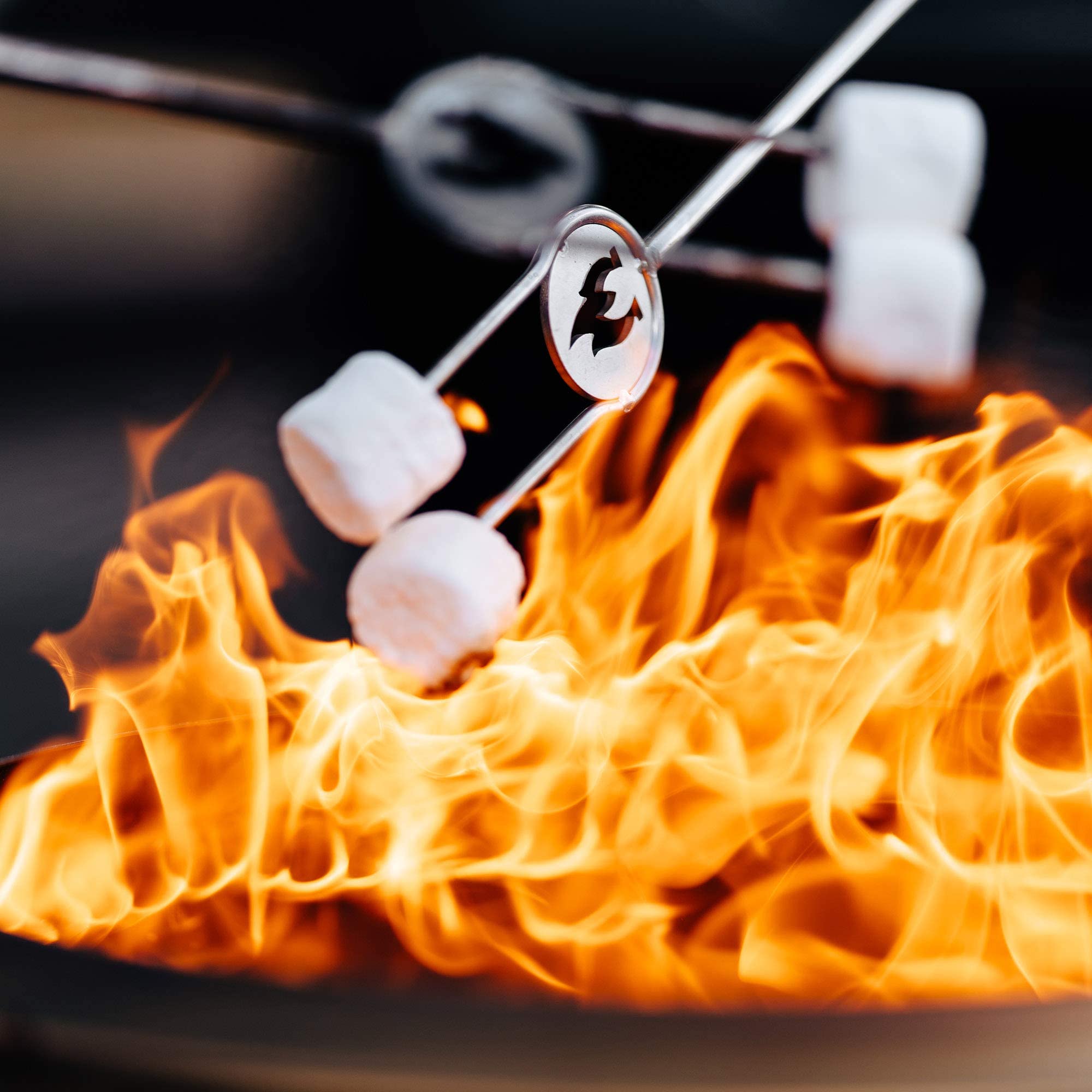Premium Stainless Steel Fire Pit Sticks for Roasting Marshmallows & Hot Dogs - 4-Pack with Protective Case | Perfect for Camping, Backyard BBQs, and Outdoor Gatherings | Smores Maker Accessories