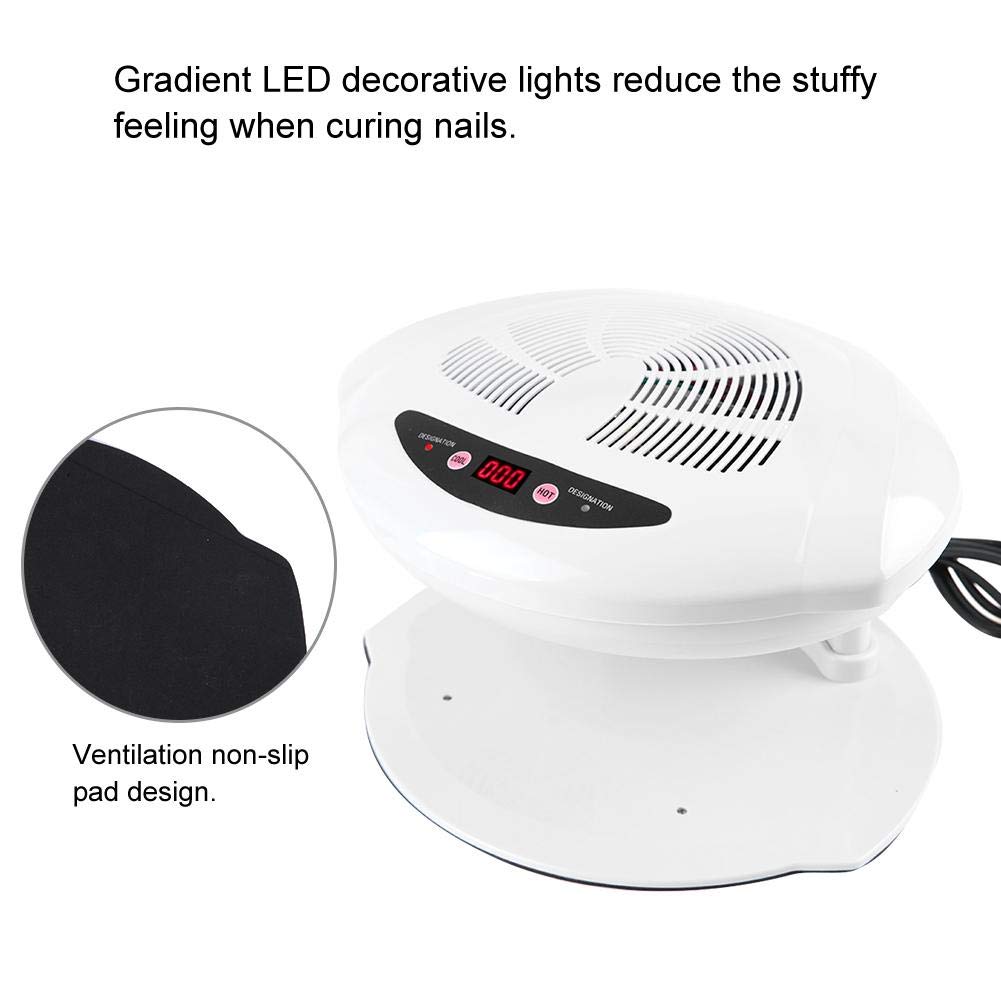 Professional Nail Dryer with Intelligent Sensor - Hot & Cold Air Nail Polish Drying Fan for Fast Manicure (110V, White) | Perfect for Home Salon, Nail Art Studio & DIY Gel Polish Application
