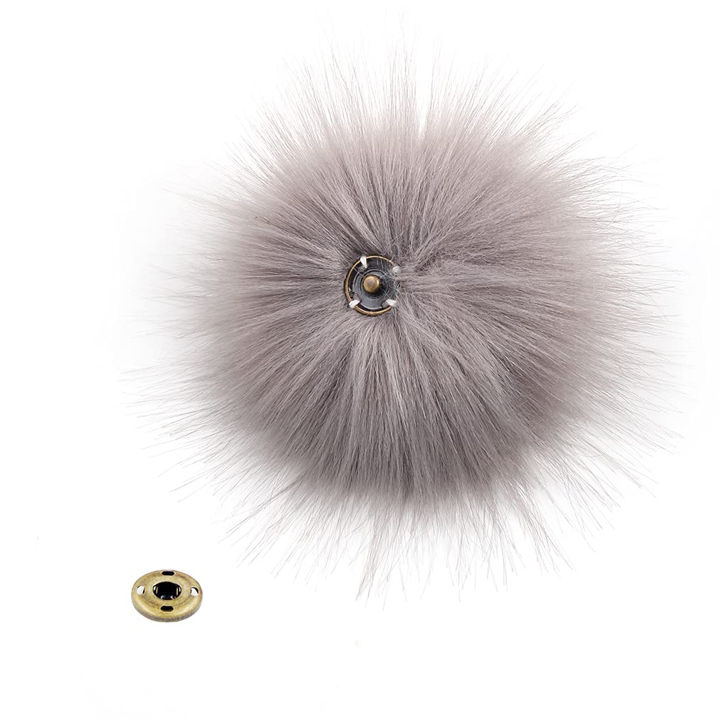 12pcs DIY Knitting Hat Accessories - Faux Fur Pom Poms with Snap Buttons for Winter Hats, Scarves & Crafts | Perfect for Handmade Gifts & Cold Weather Fashion
