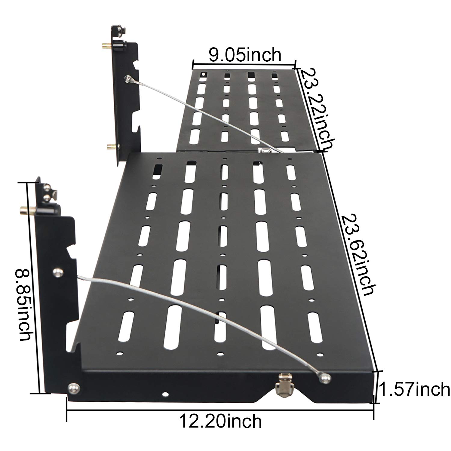 Hooke Road Wrangler JK Tailgate Table - Heavy Duty Camping Cargo Shelf & Storage Rack for Jeep Wrangler JK 2007-2018 (Upgraded Extended Version) | Perfect for Outdoor Adventures, Overlanding & Tailgating Parties