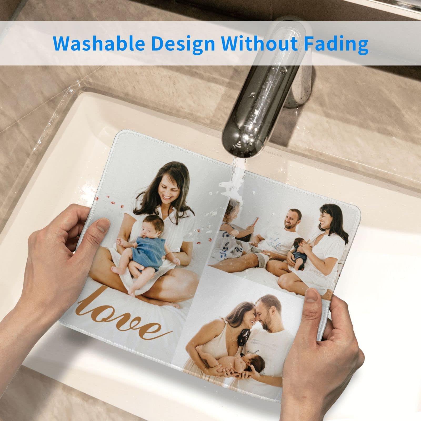 Custom Photo Collage Mouse Pad 300x250mm (11.8x9.8 in) - Personalized Text & Image Gaming Mouse Mat - Perfect Gift for Christmas, Valentine's Day - Ideal for Office, Gaming & Home Computer Use