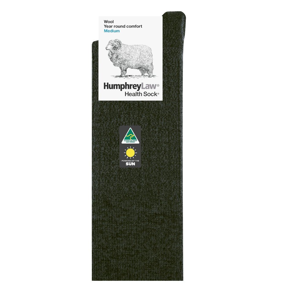 HUMPHREY LAW Wool Health Socks for Men & Women - Black - Therapeutic Support for Circulation, Comfort & Warmth - Perfect for Diabetics, Arthritis & Cold Weather