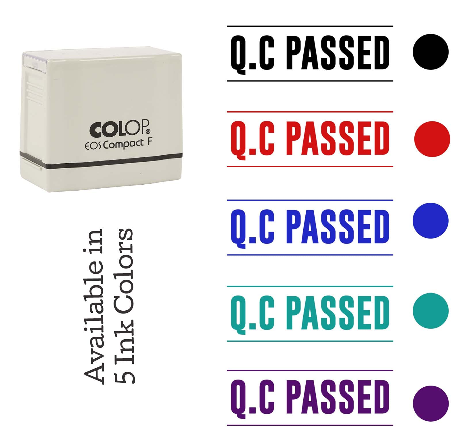 Printtoo Q.C Passed Self Inking Rubber Stamp - Pre-Inked Office Stamp for Home & Business (47x20mm, Green) | Perfect for Document Signing, Paperwork & Business Stationery