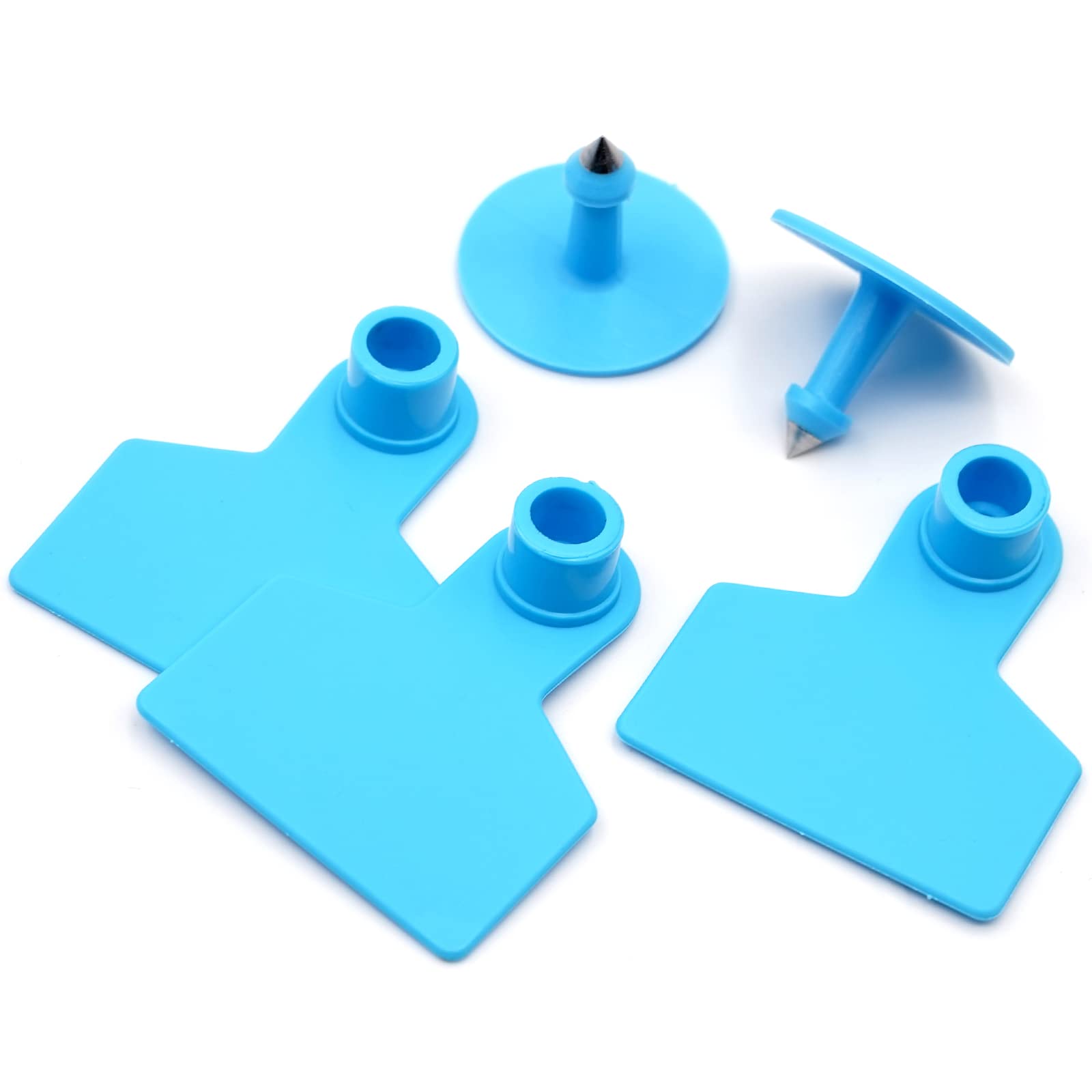 100 Pieces Blue Livestock ID Tags - 2 x 1.7 Inch Animal Ear Tags for Cattle, Pigs, Goats, Sheep & Dogs - Durable Farm & Ranch Identification for Livestock Management