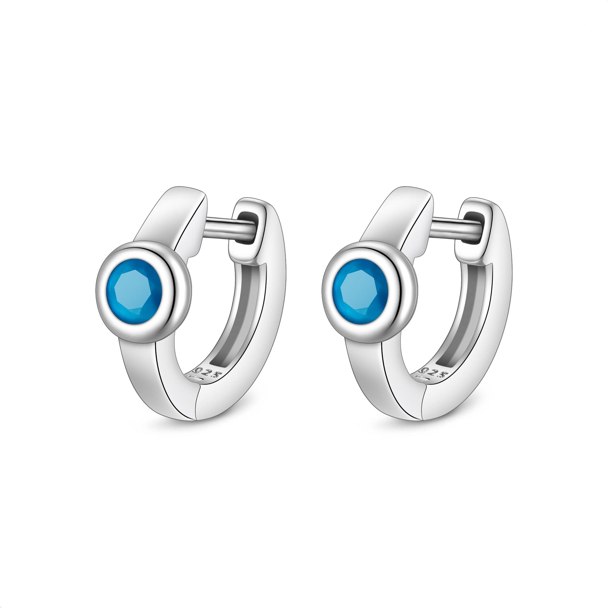 925 Sterling Silver Hoop Earrings for Women | Cubic Zirconia Huggie Earrings | Hypoallergenic Tiny Hoops | Perfect for Everyday Wear, Office & Date Night