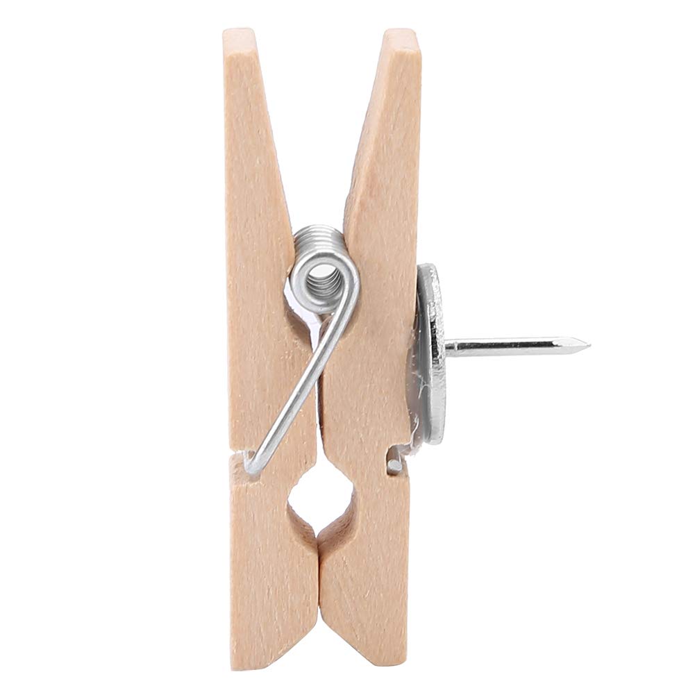 Natural Wooden Clothespins - Burlap Decorative Clips for School, Office & Home Decor | Cute Ice Cream Design Desk Accessories | Perfect Gift for Friends, DIY Crafts & Wall Organization