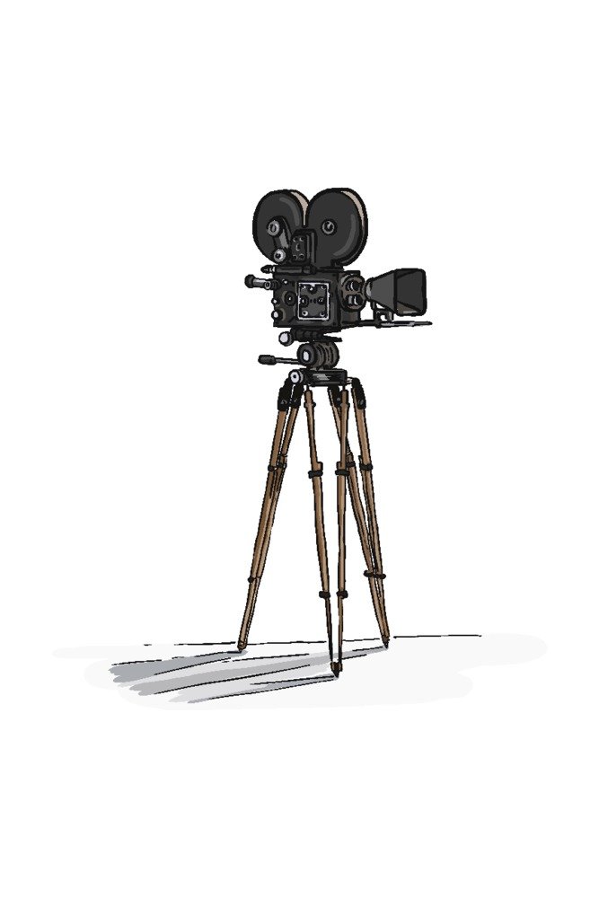 Vintage Movie Camera Metal Wall Art - 24x36 Gallery Quality Aluminum Decor for Home, Office & Theater Room Decorations