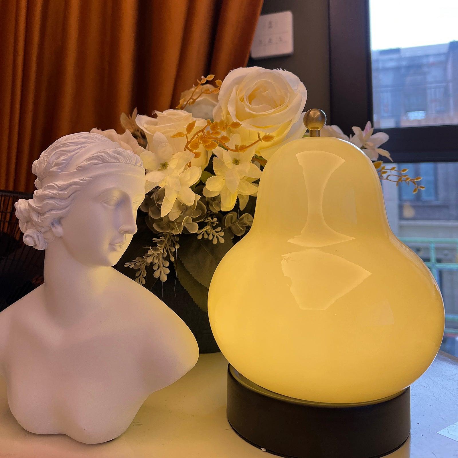 Pear Rechargeable LED Table Lamp with Built-in Battery - Perfect for Bedroom, Office, and Night Reading