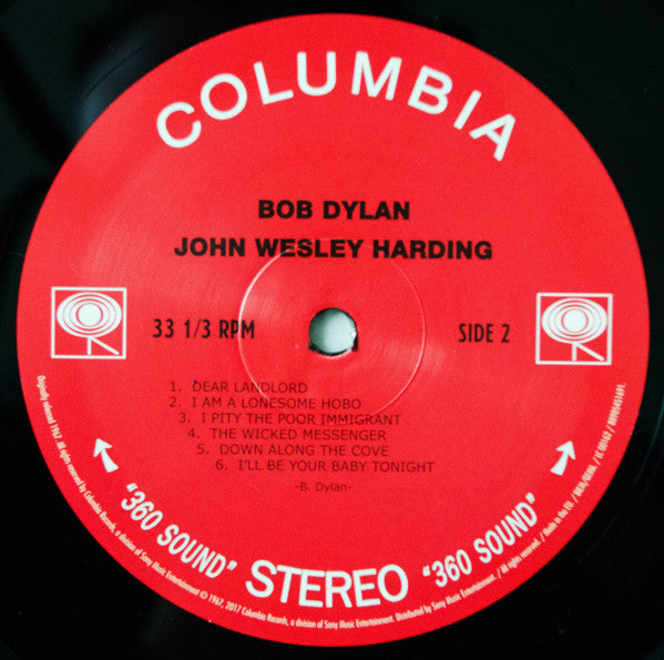 Bob Dylan - John Wesley Harding Vinyl LP Album (Mono, Reissue, Remastered, Mint Condition) - Perfect for Record Collectors & Music Enthusiasts