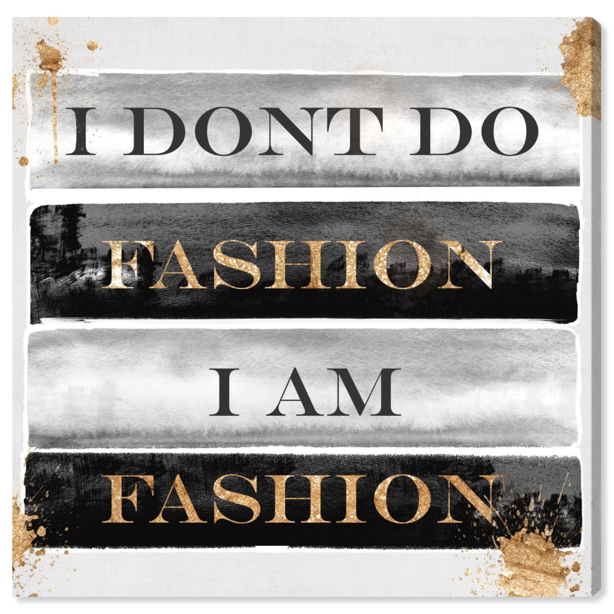 Wynwood Studio 'I Am Fashion Books' Wall Art Canvas Print - Typography & Quotes Home Décor - 30x30 Inches - Perfect for Living Room, Bedroom & Office Decor
