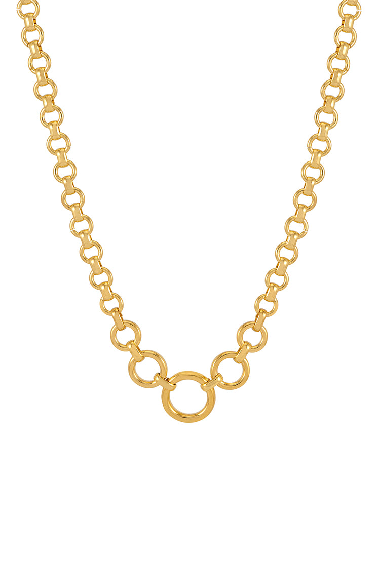 Elegant Graduated Round Link Chain Necklace for Women - Perfect for Layering, Everyday Wear & Special Occasions